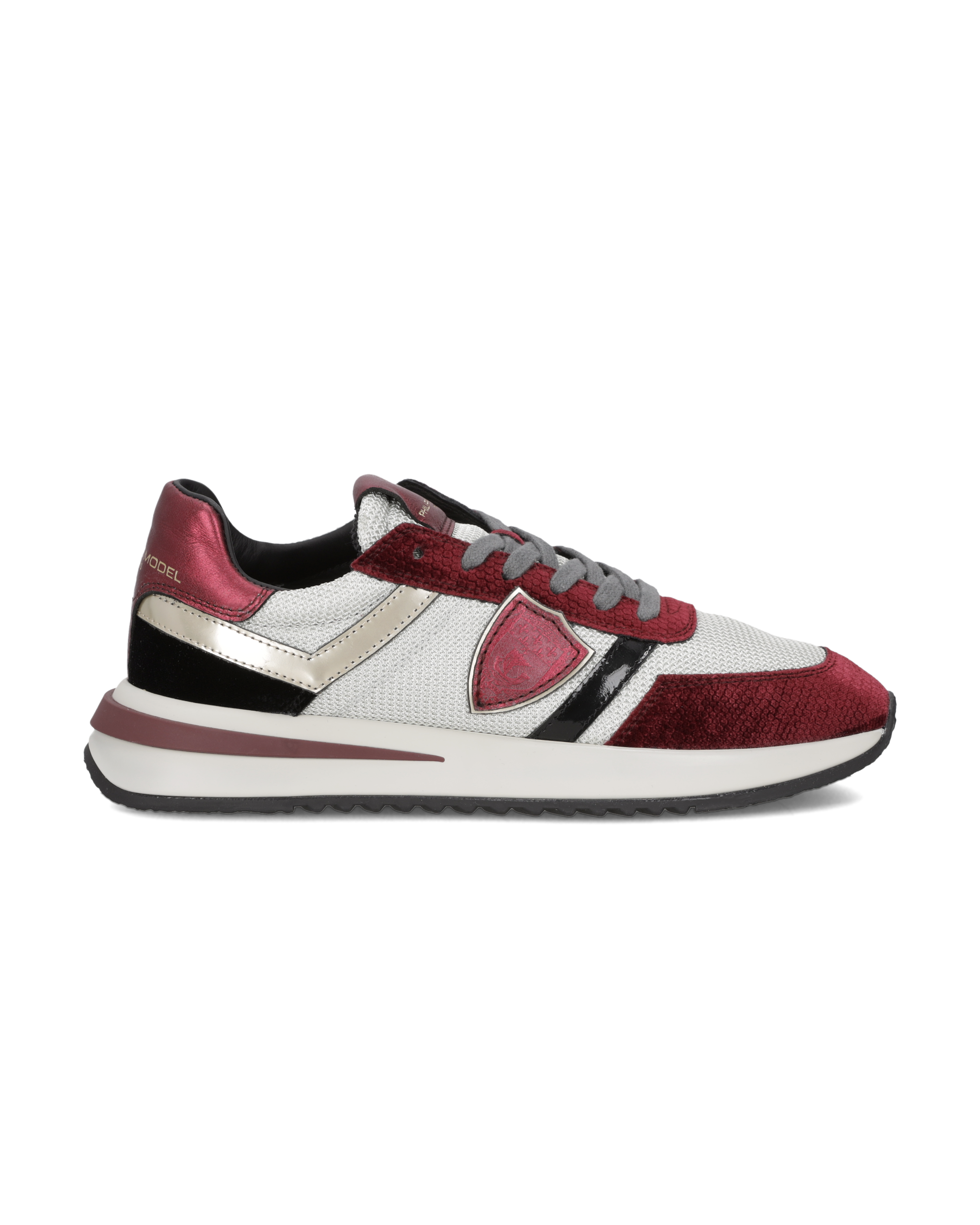 philippe-model-tropez-2-1-damen-sneaker-silber-bordeaux image 1