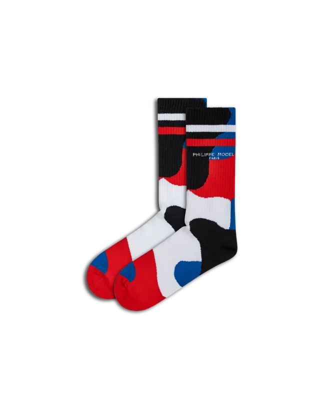 philippe-model-unisex-socken-baumwolle-rot-blau image 1