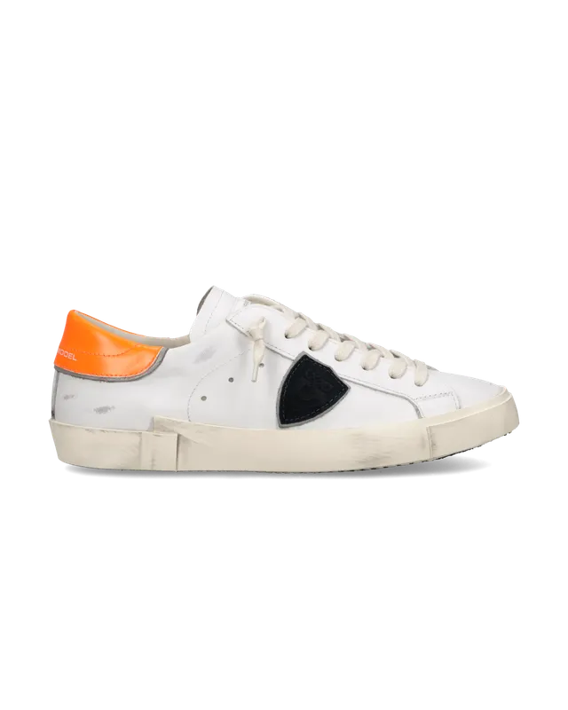 philippe-model-prsx-herrensneaker-blanc-orange image 1