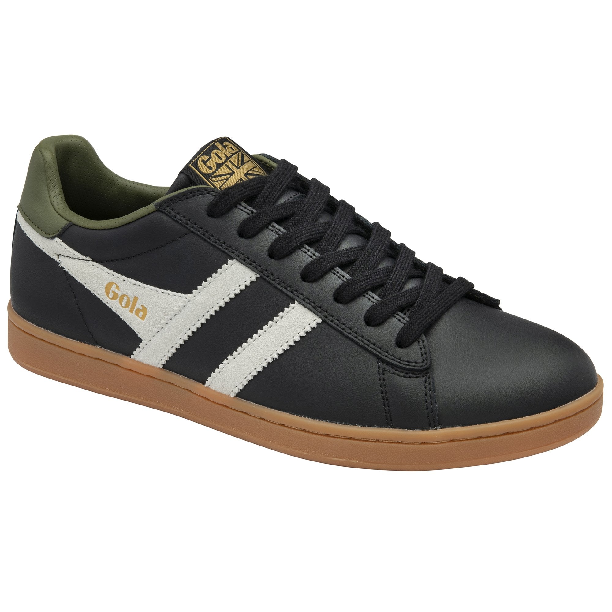 gola-equipe-ii-leder-sneaker-f-r-herren-schwarz-wei-khaki image 2