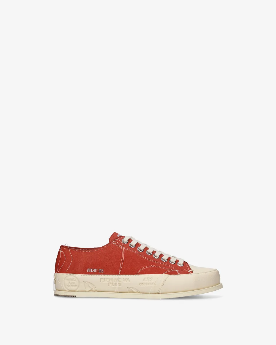 premiata-vincent-015-sneaker-suede-rot-panna-low image 1