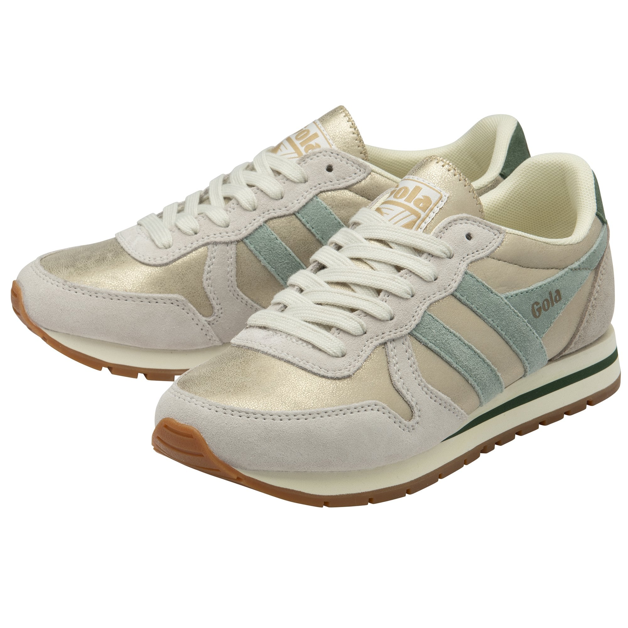 gola-daytona-blaze-sneaker-f-r-damen-gold-nebelgr-n-tannengr-n image 3