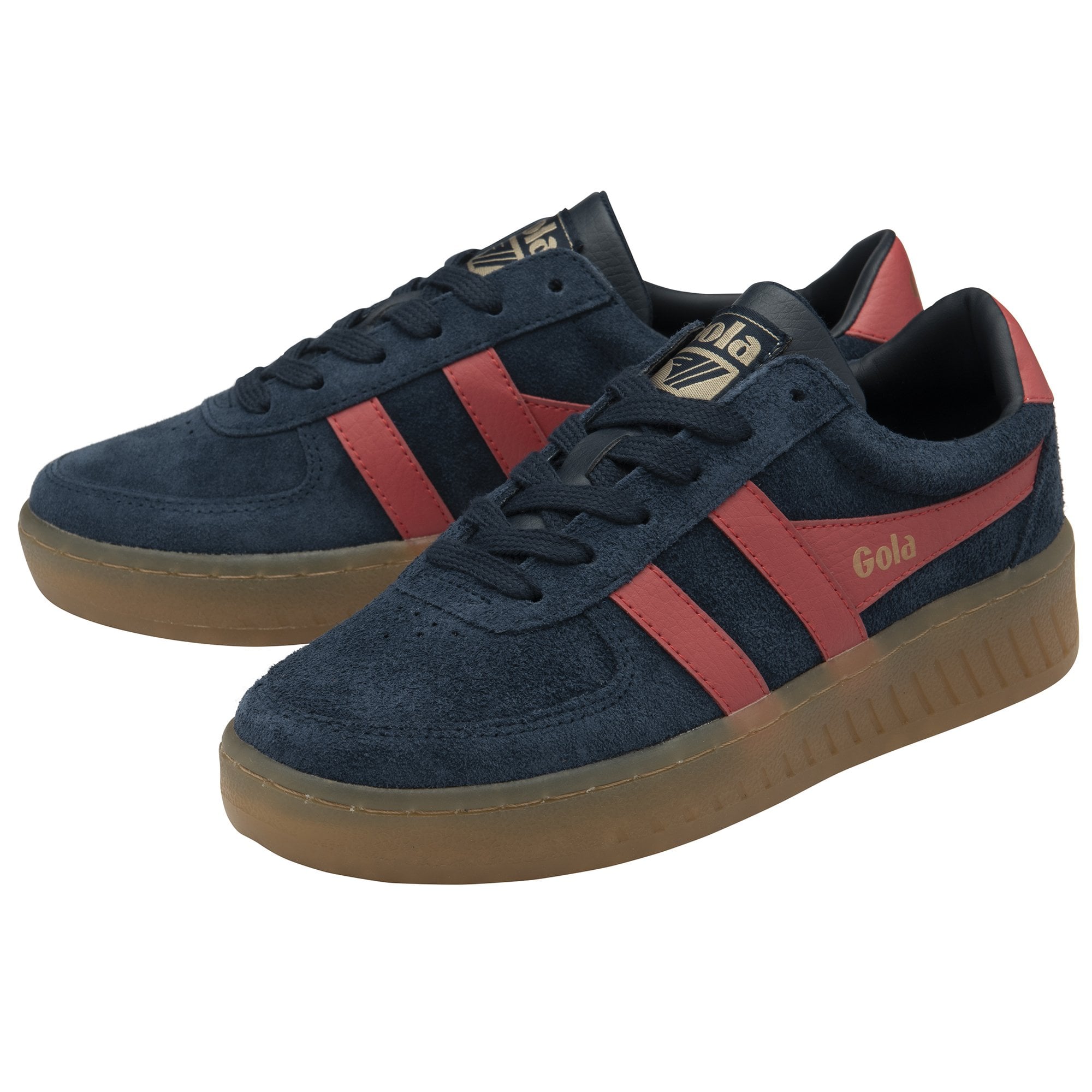 gola-grandslam-wildleder-sneaker-damen-navy-coral-court image 3
