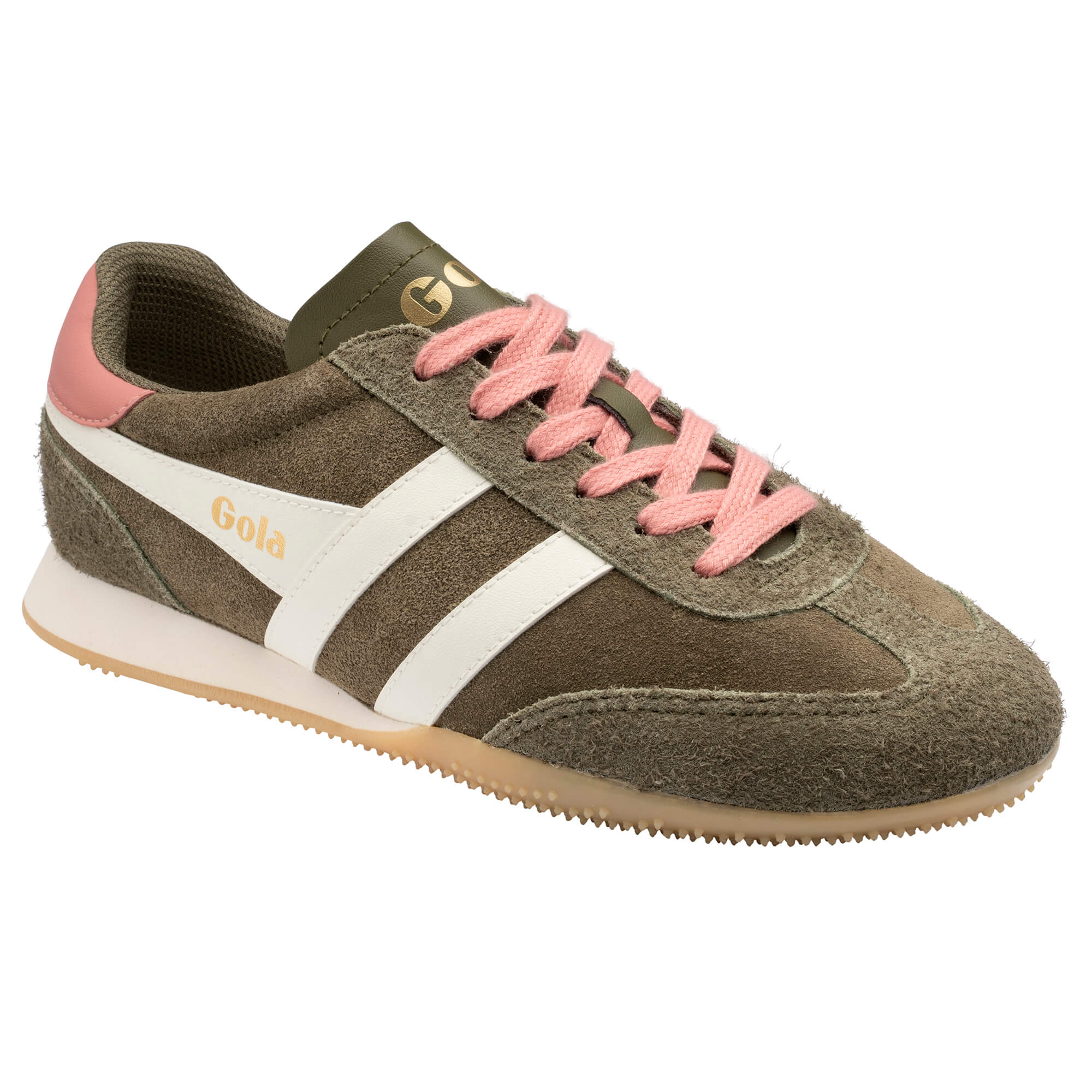 gola-sprinter-wildleder-sneaker-f-r-damen-khaki-coral image 2