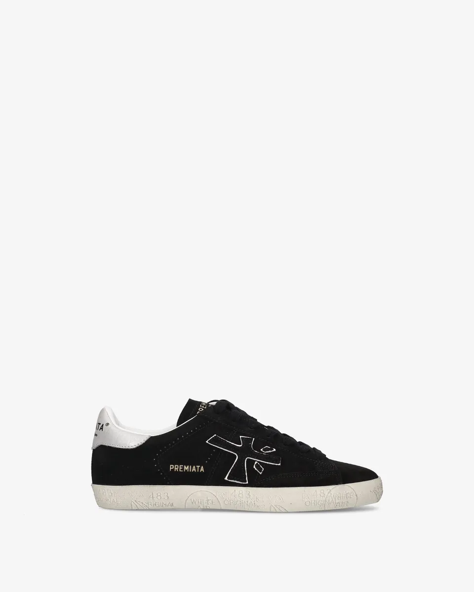 premiata-stevend-8487-damen-sneaker-schwarz-wei-suede-mit-kontrast-details image 1