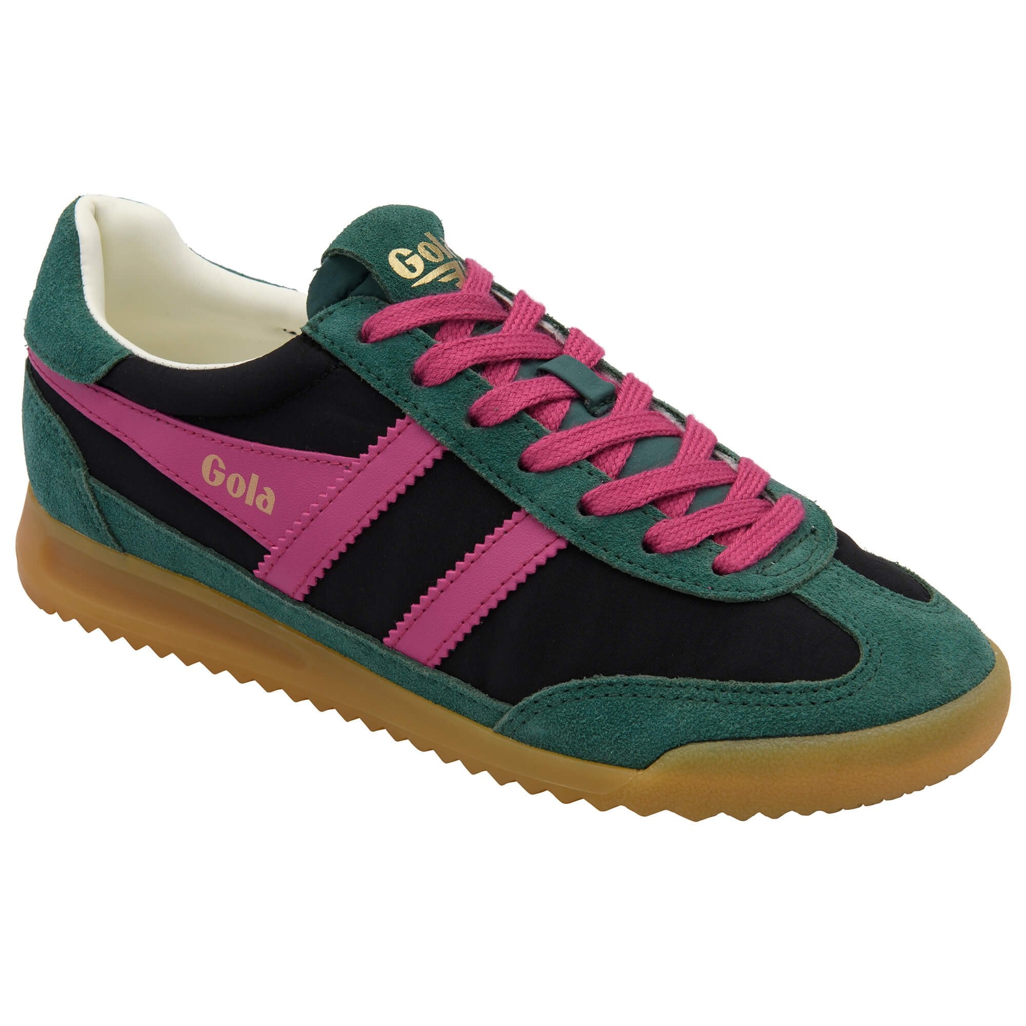 gola-firefly-sneaker-f-r-damen-in-schwarz-tannengr-n-fuchsia image 2