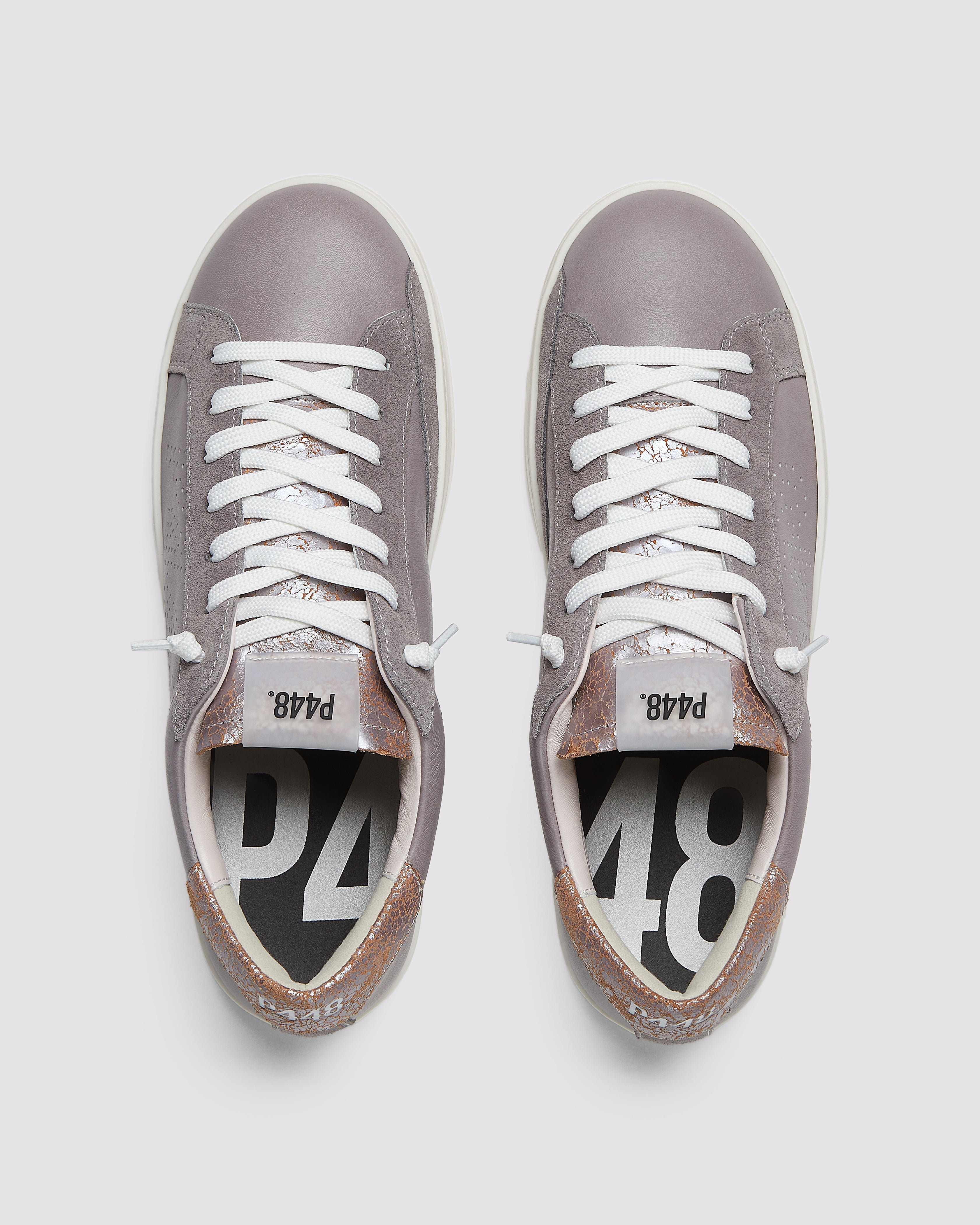p448-john-metallic-silk-low-top-sneaker-grau-damen image 2