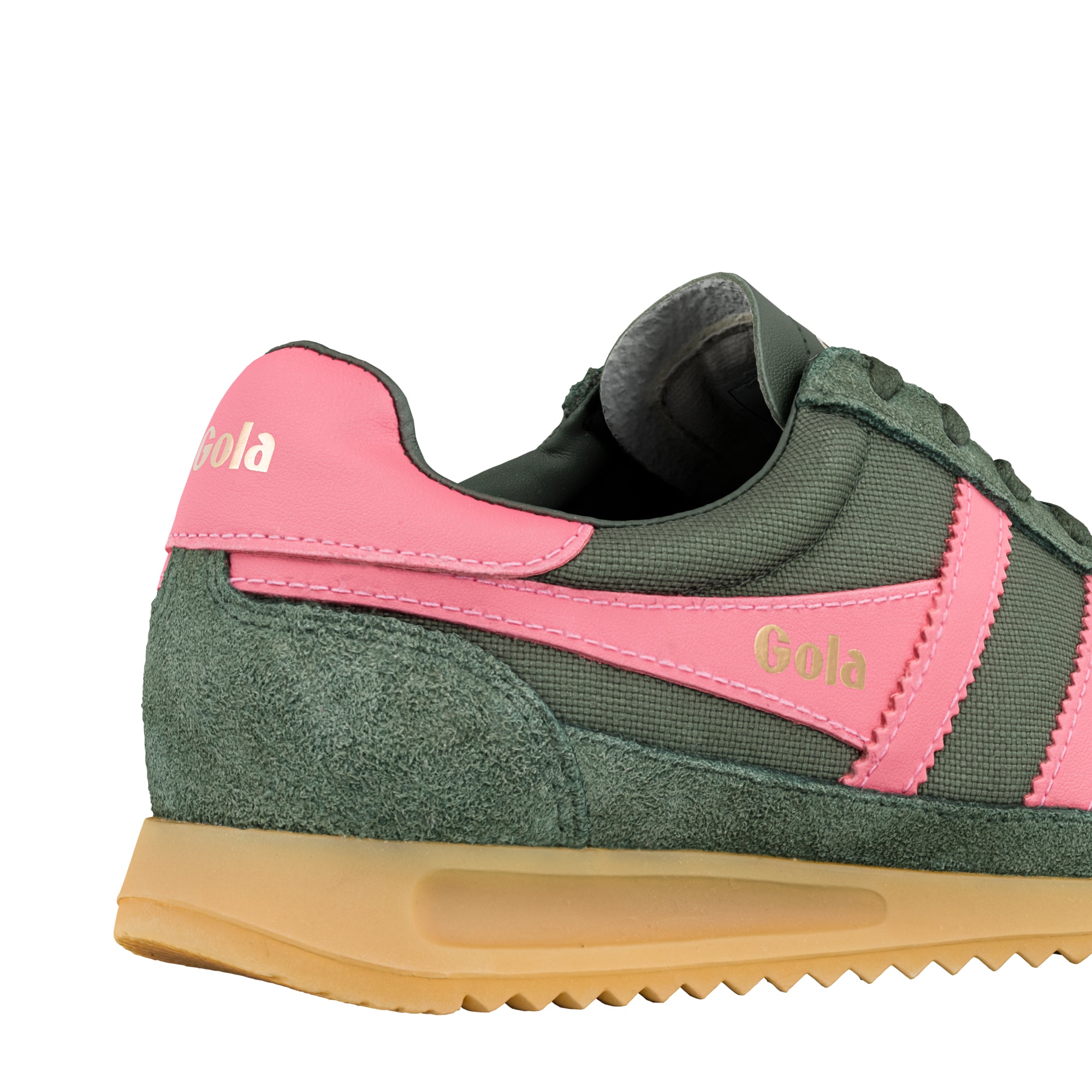 gola-tornado-damen-sneaker-dunkelkhaki-bonbonrosa-nylon-wildleder image 6