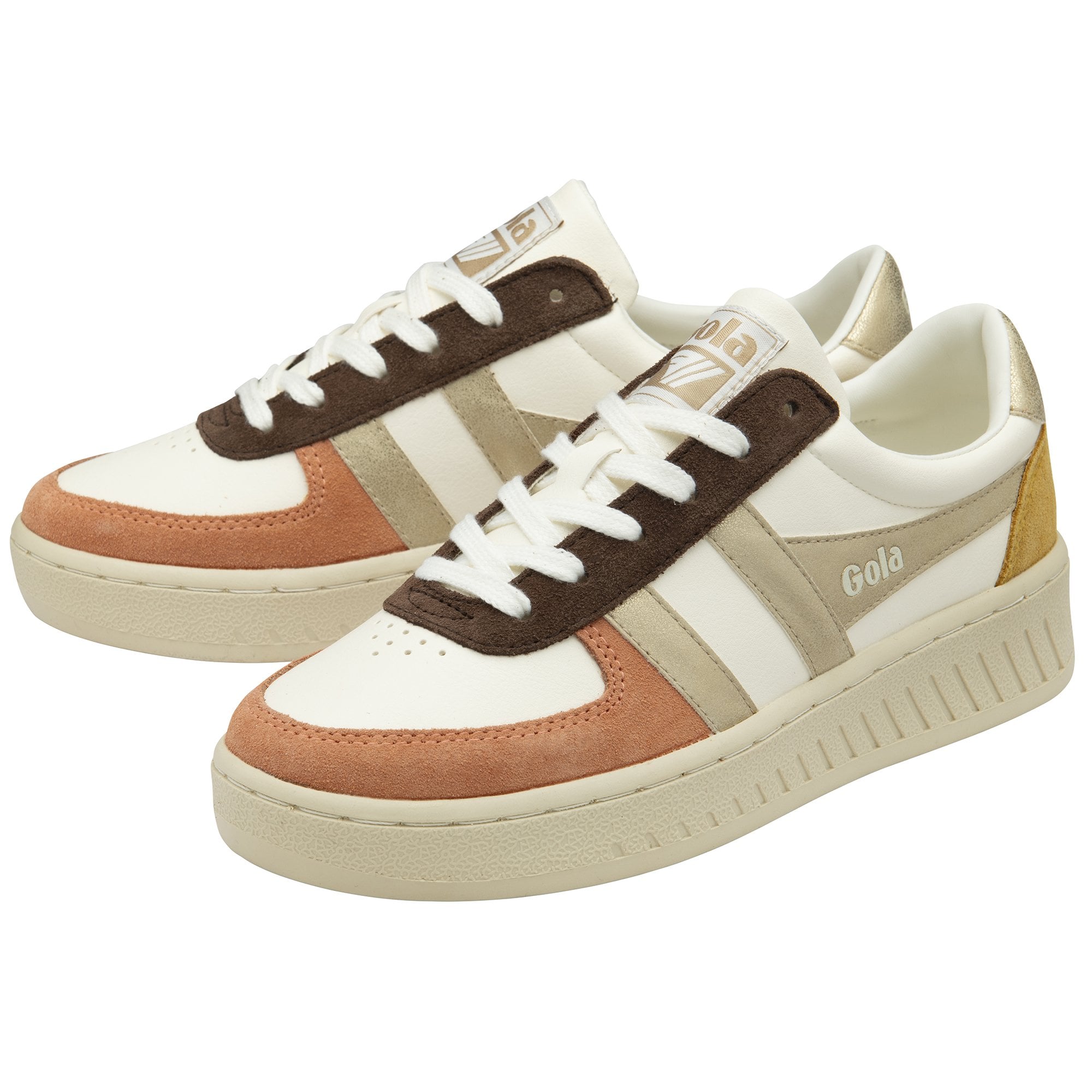 gola-grandslam-quadrant-damen-trainer-off-white-terrakotta-gold image 3