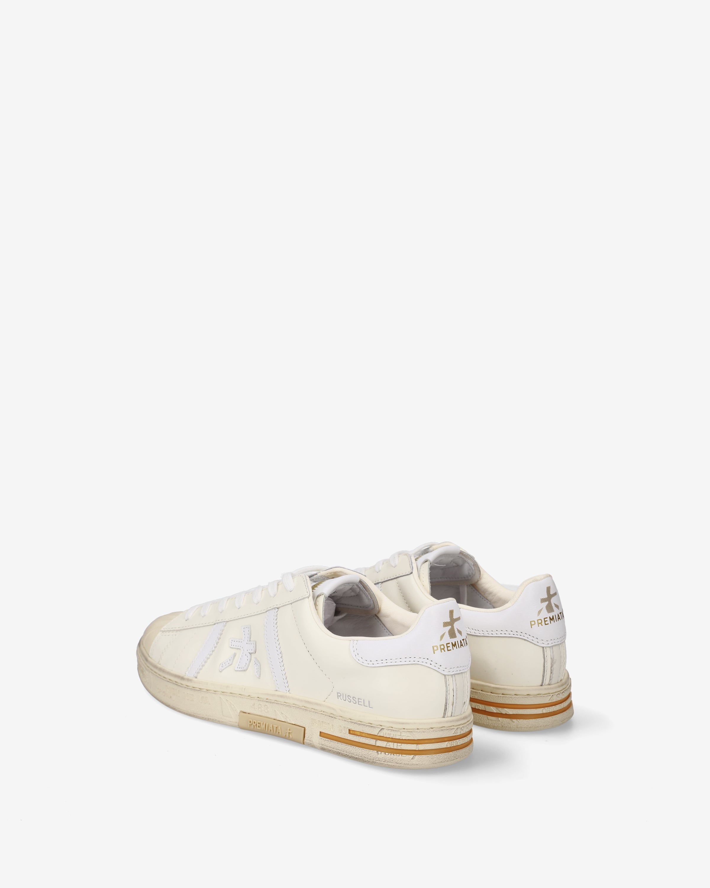 premiata-russell-8072-herren-sneaker-panna-wei-used-look image 5