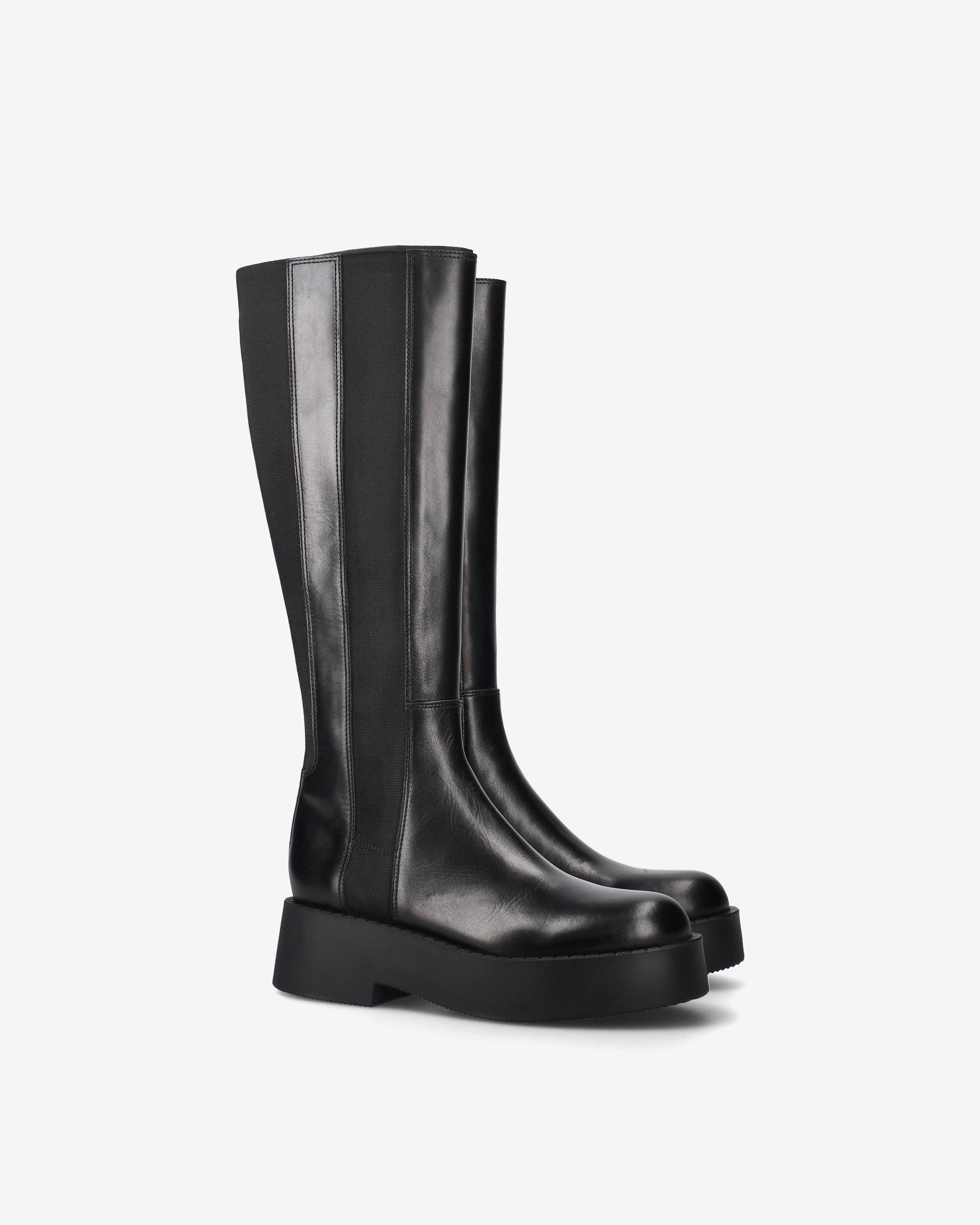 premiata-stivaletti-stiefel-schwarz-leder-damen-made-in-italy image 2
