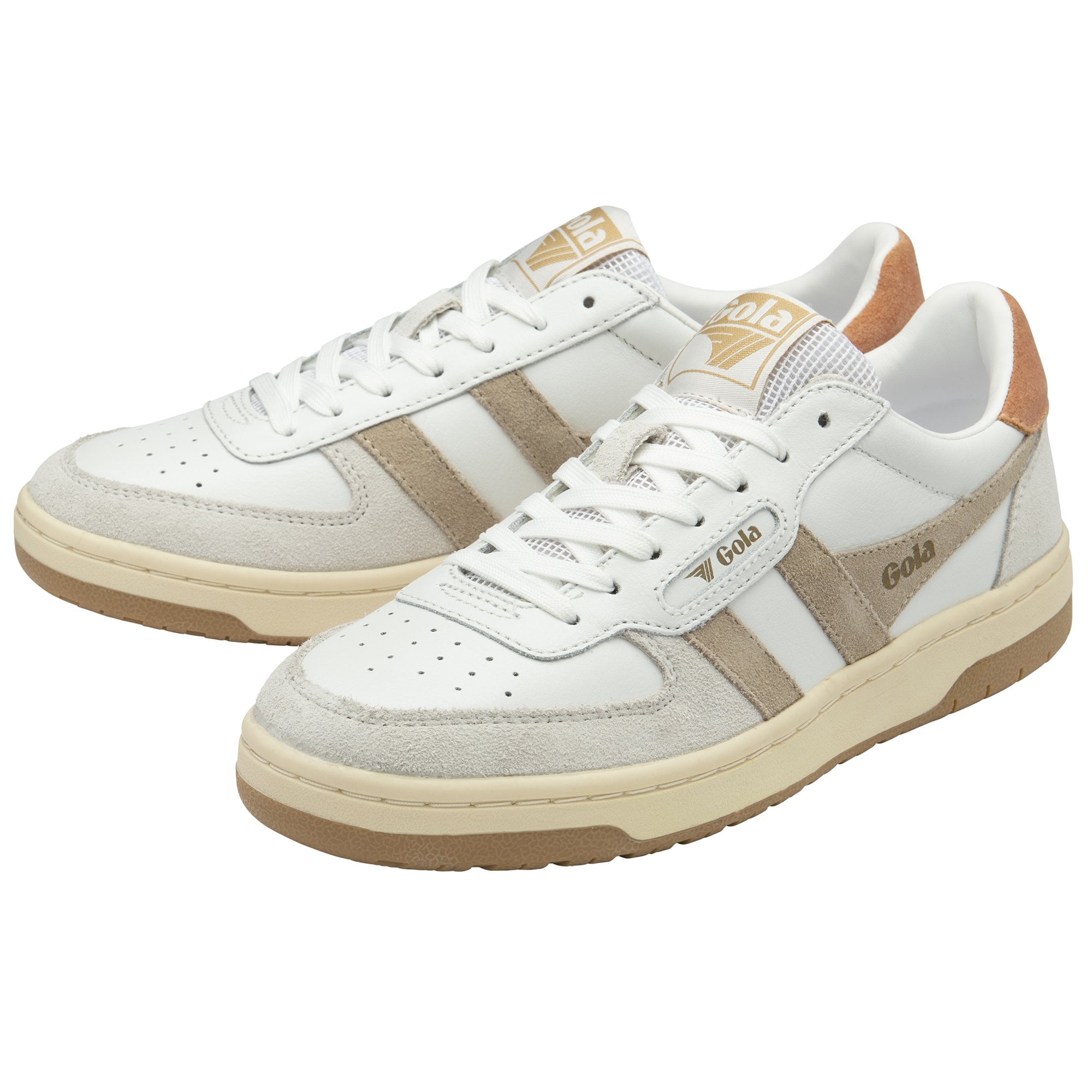 gola-hawk-damen-sneaker-court-wei-beige-terrakotta image 3