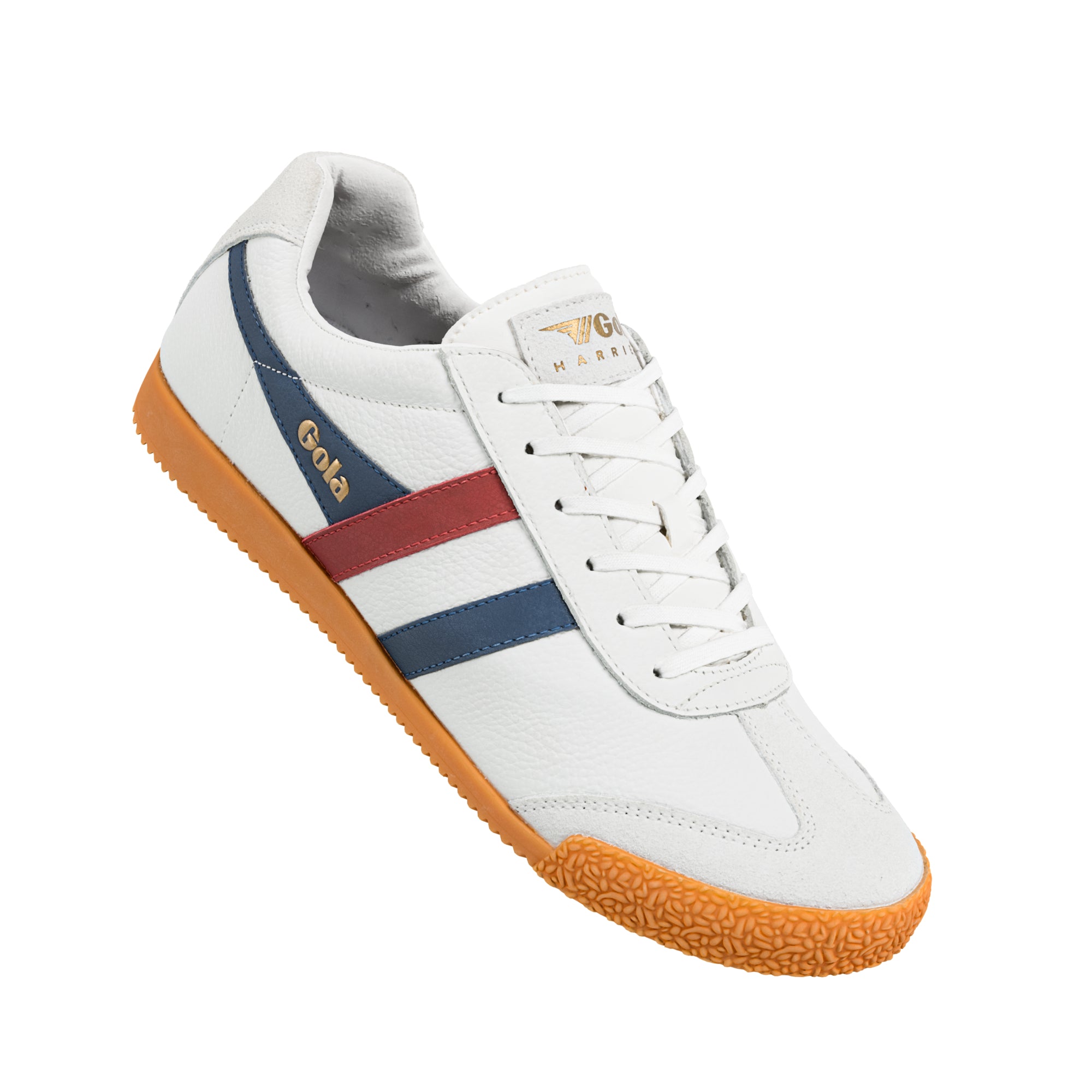 gola-harrier-herren-sneaker-aus-leder-flaggschiff-klassiker-in-wei-marineblau-ro image 5