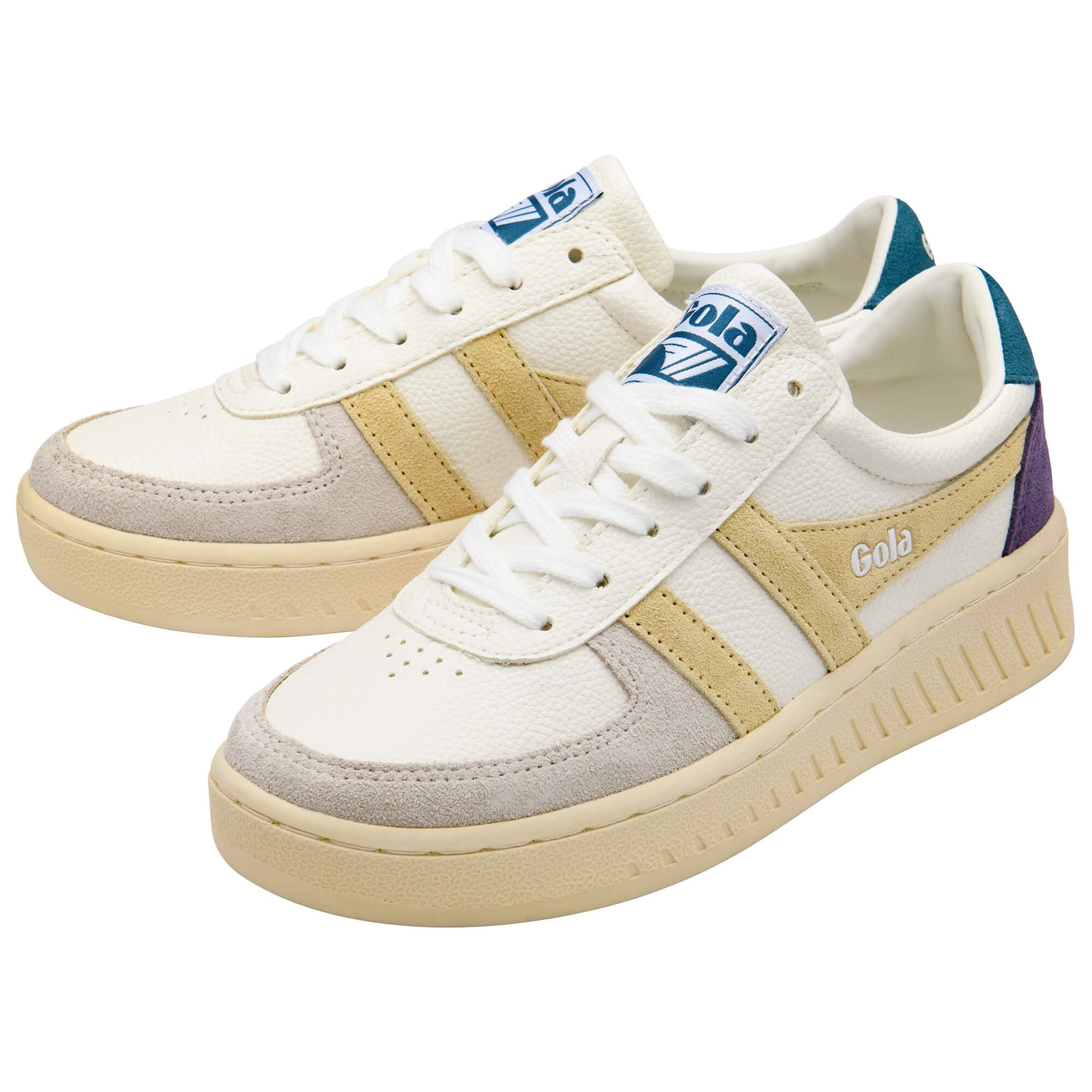 gola-grandslam-trident-damen-sneaker-wei-buttermilch-pfauenblau image 3