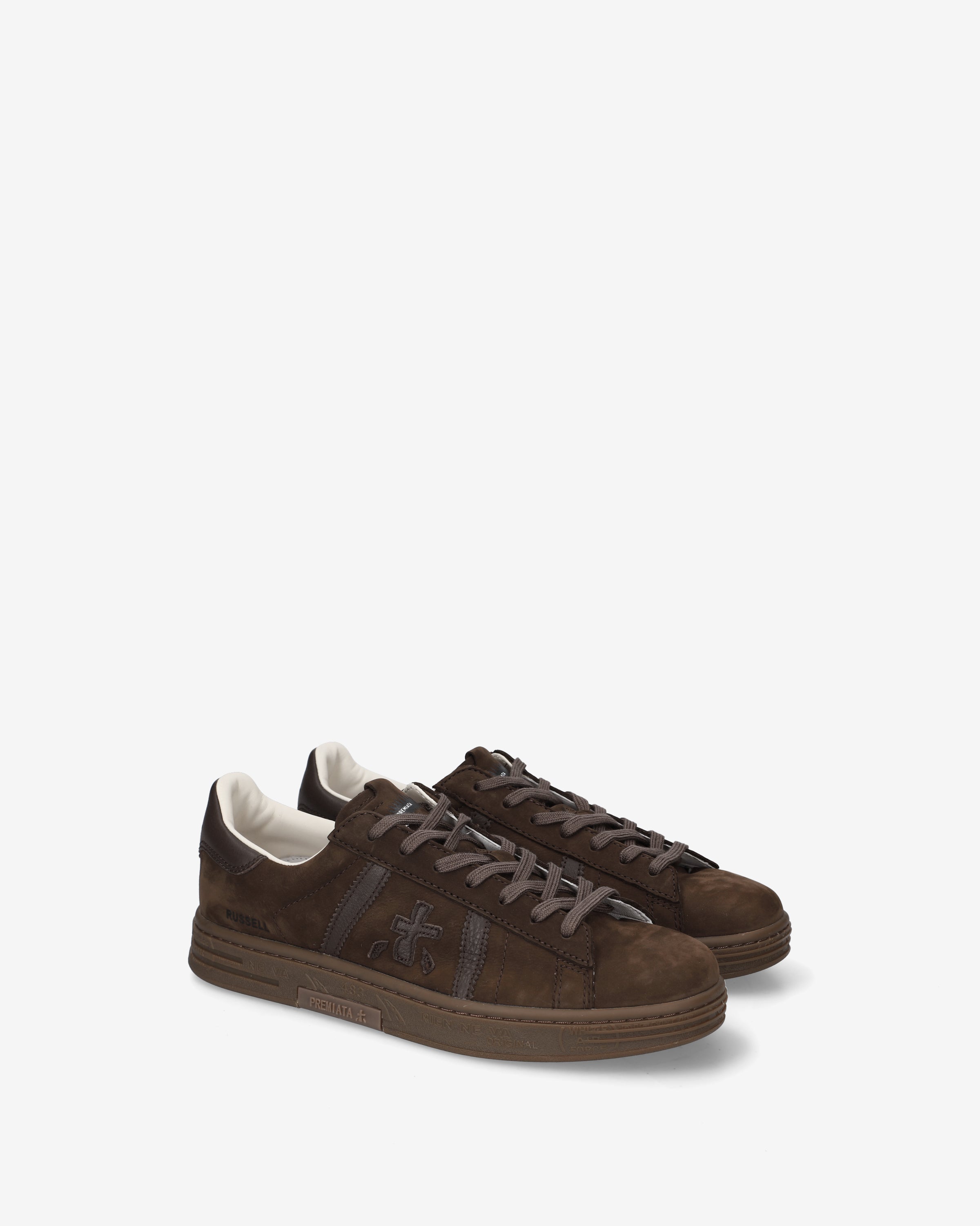 premiata-russell-8558-leder-sneaker-herren-testa-di-moro-braun image 2