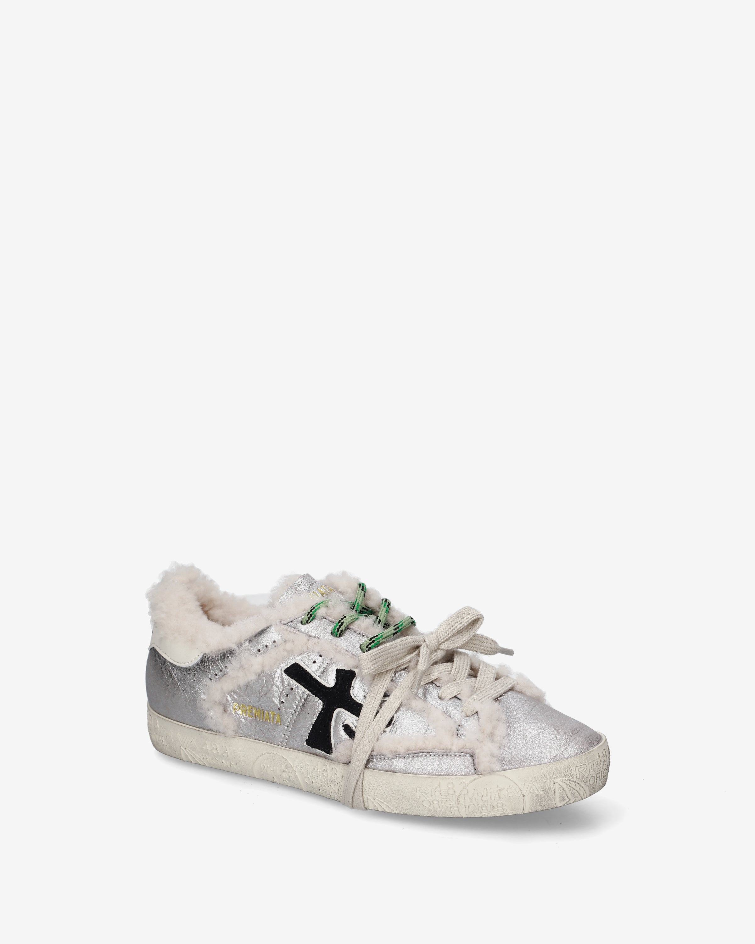 premiata-stevend-8694m-sneaker-argento-laminiert-shearling image 4