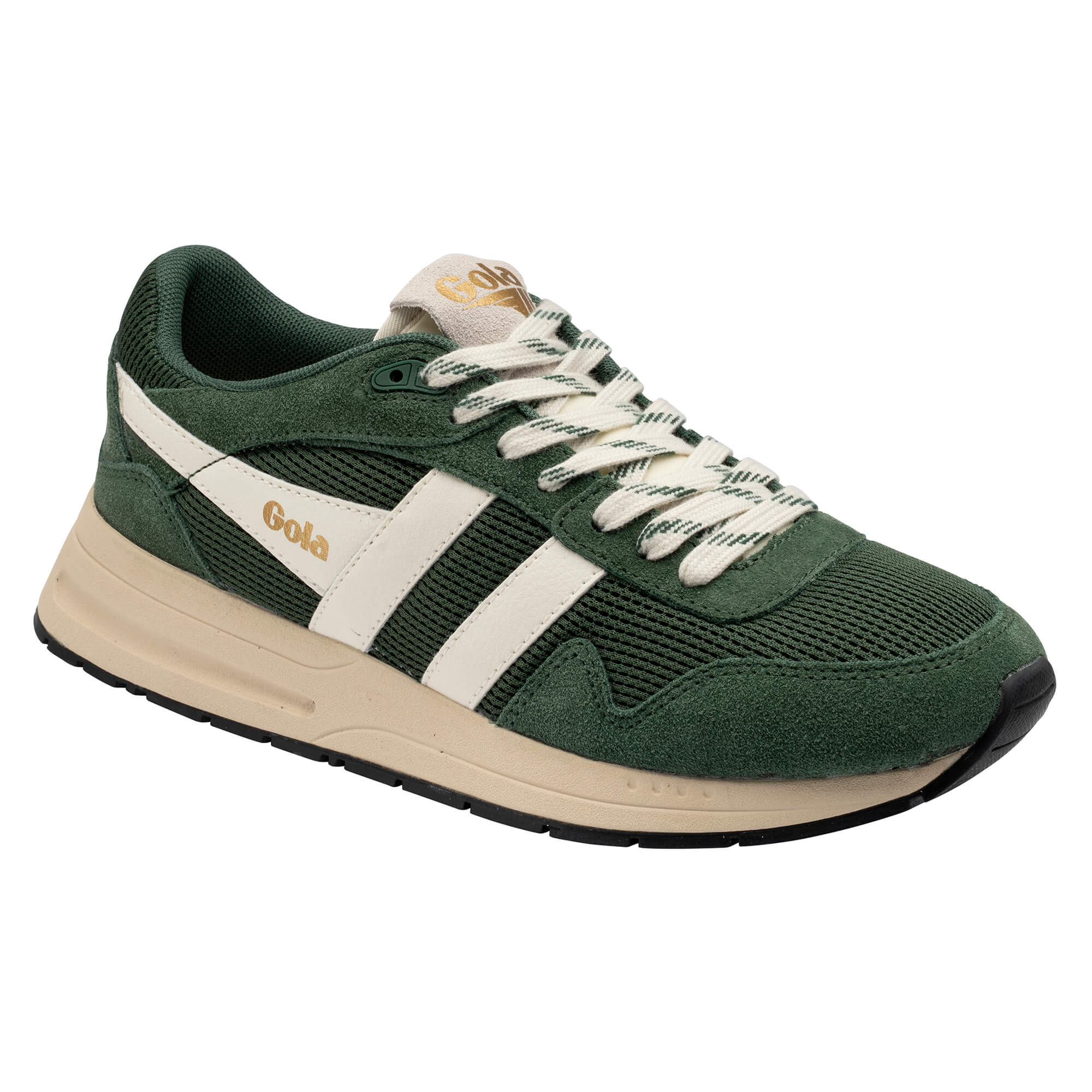 gola-delta-damen-sneaker-evergreen-off-white-wildleder-mesh image 2