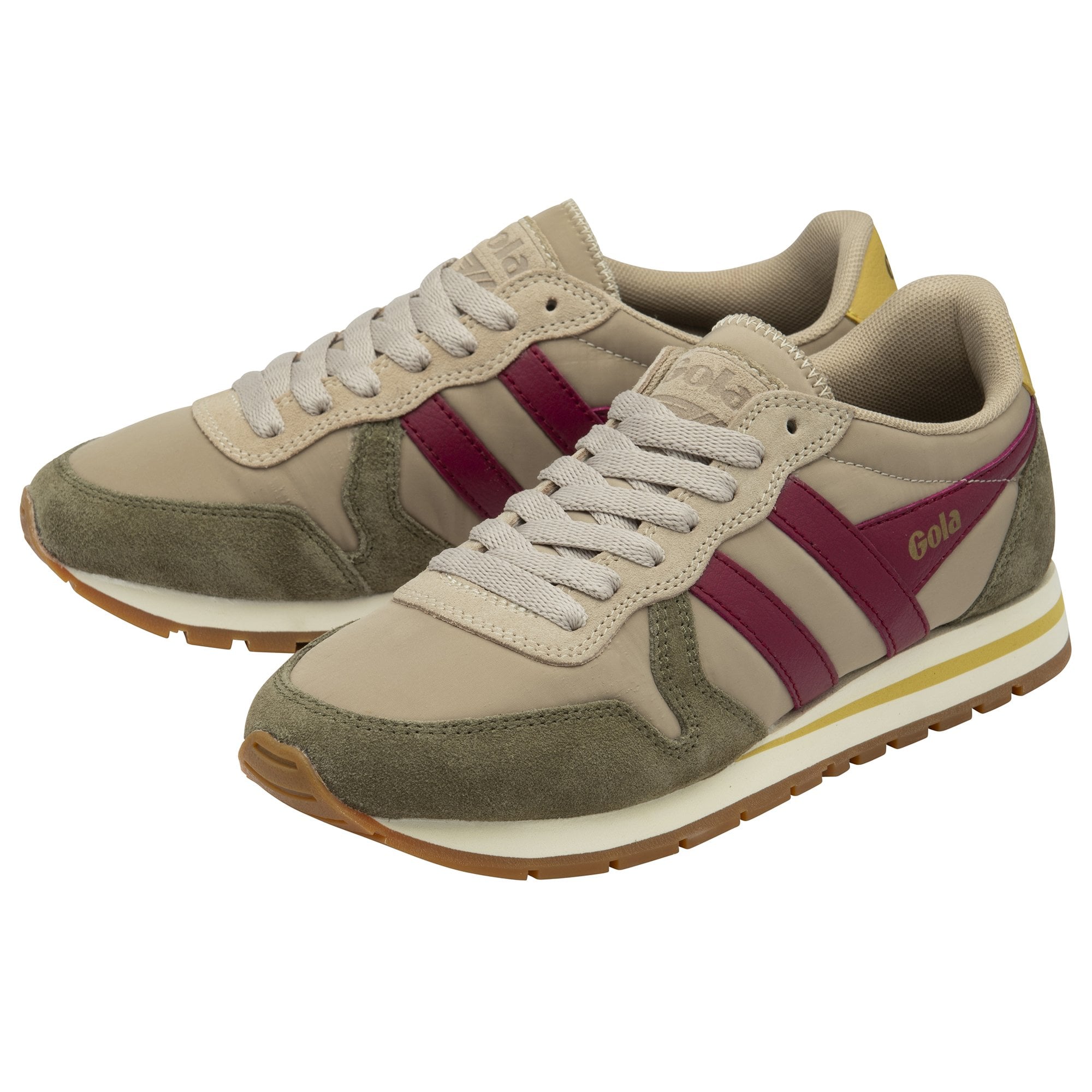gola-daytona-chute-damen-sneaker-beige-khaki-kirschrot image 3