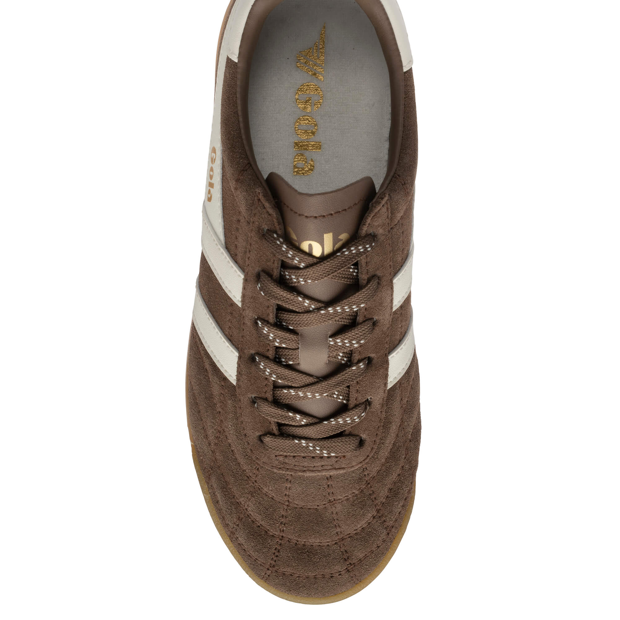 gola-stadium-wildleder-damen-sneaker-otterbraun-off-white image 5