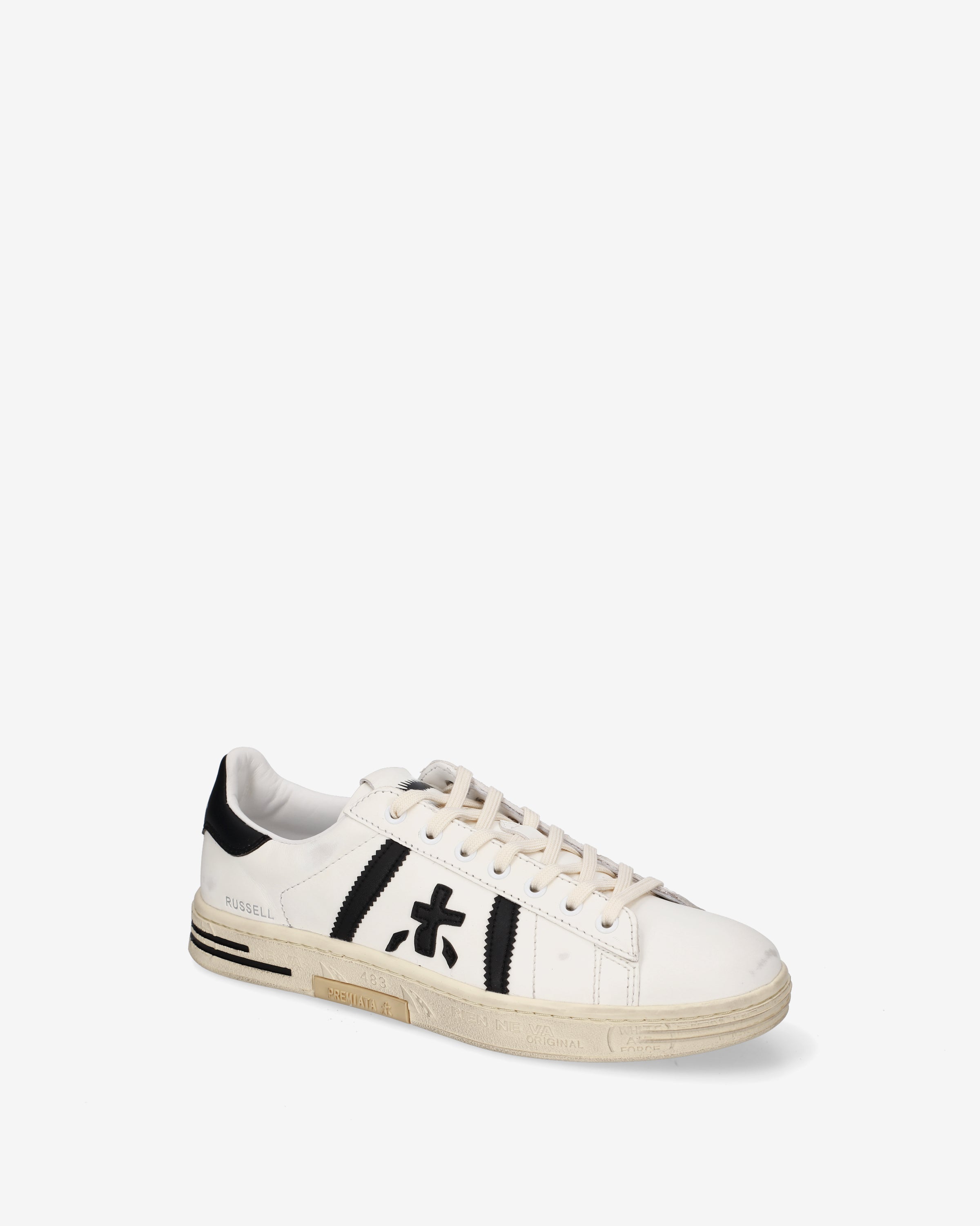 premiata-russell-8561-herren-sneaker-creme-schwarz image 4