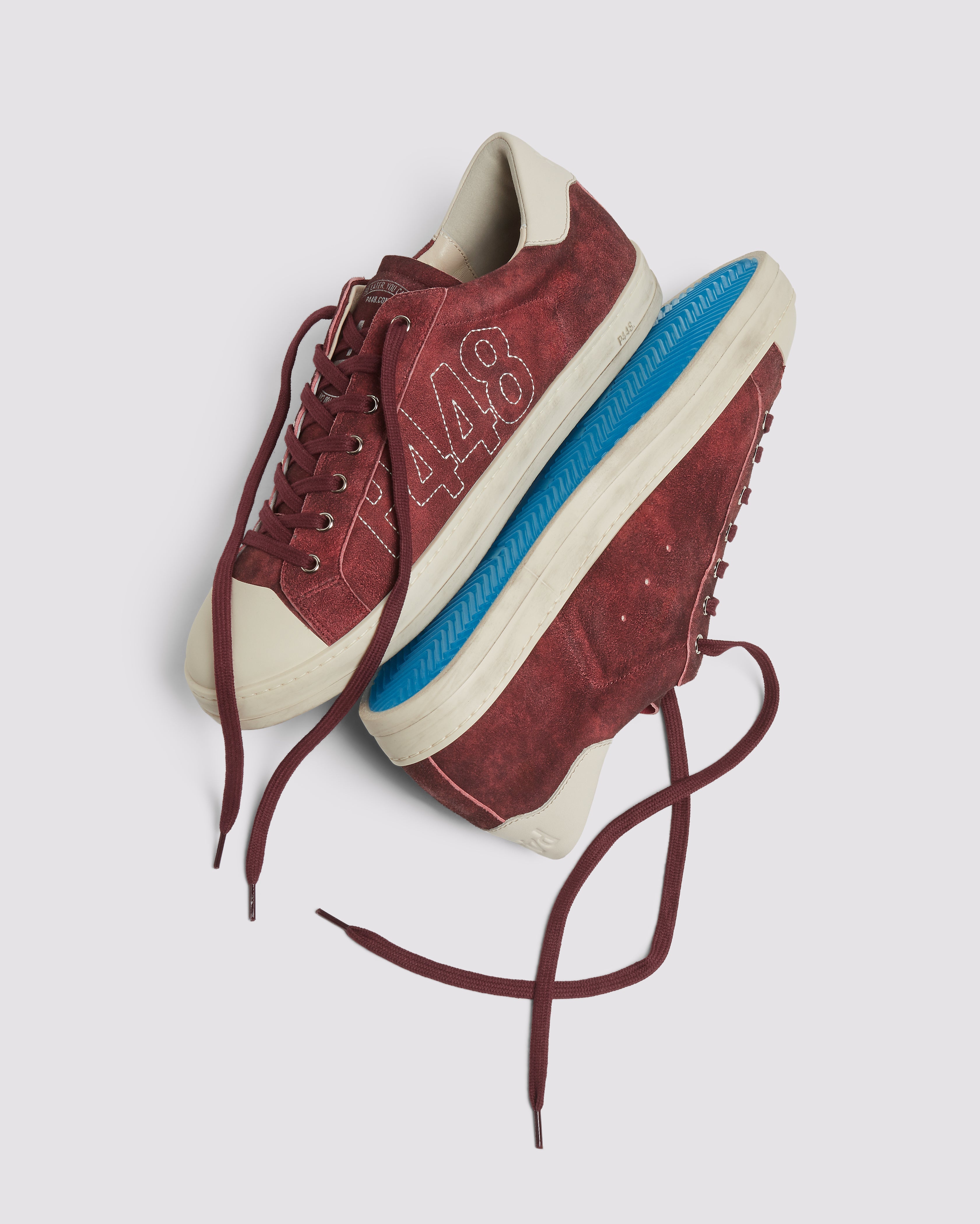p448-john-stitch-wine-low-top-sneaker-damen image 3
