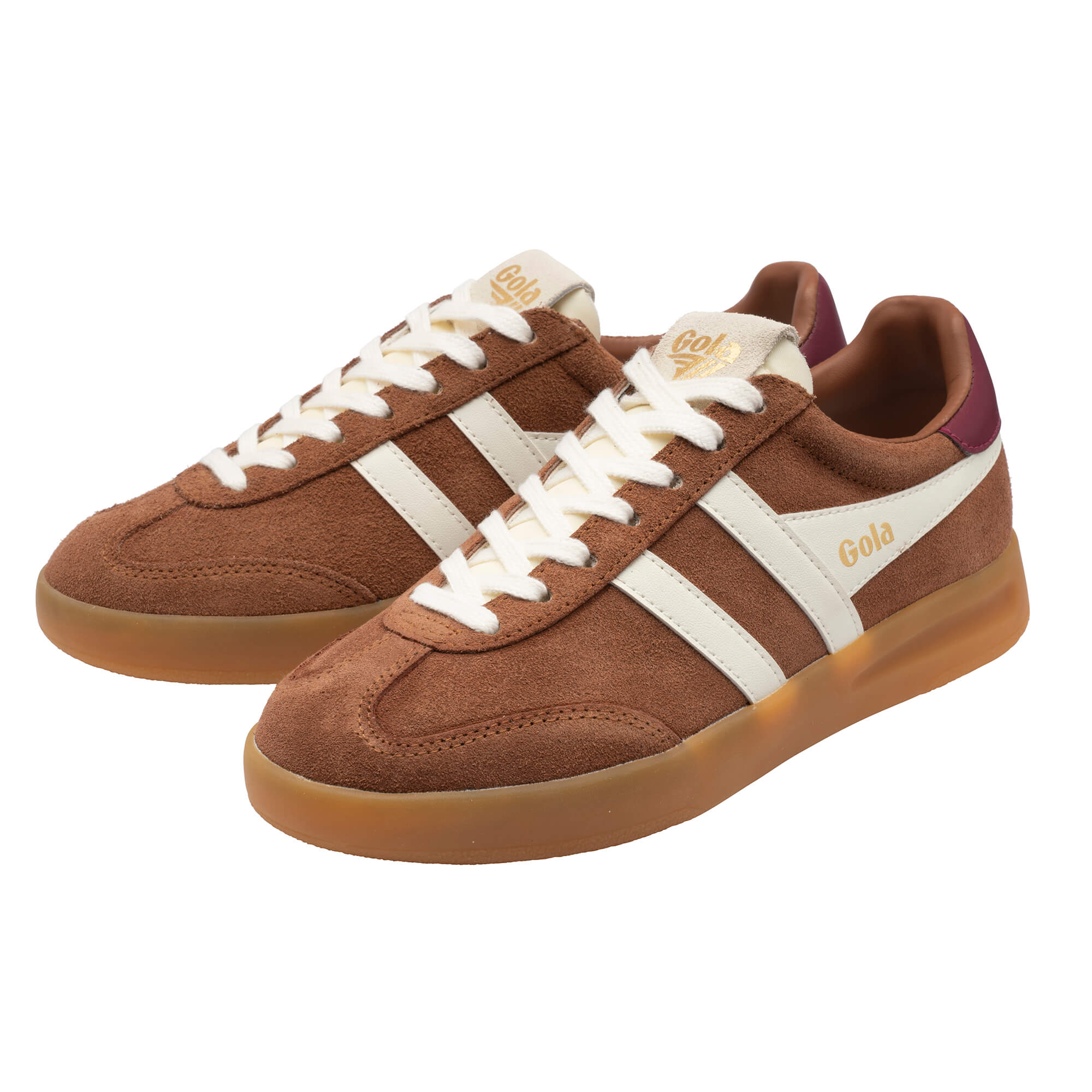 gola-cyclone-sneaker-f-r-damen-umbra-cremewei-kirschrot image 3
