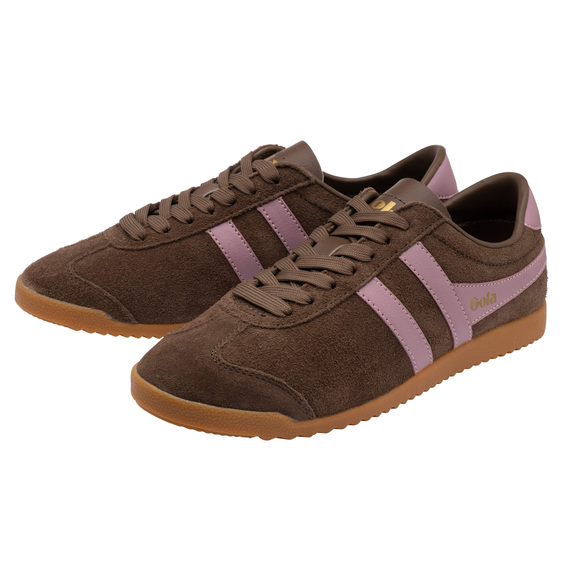 gola-bullet-damen-sneaker-wildleder-dunkelbraun-rosa image 3