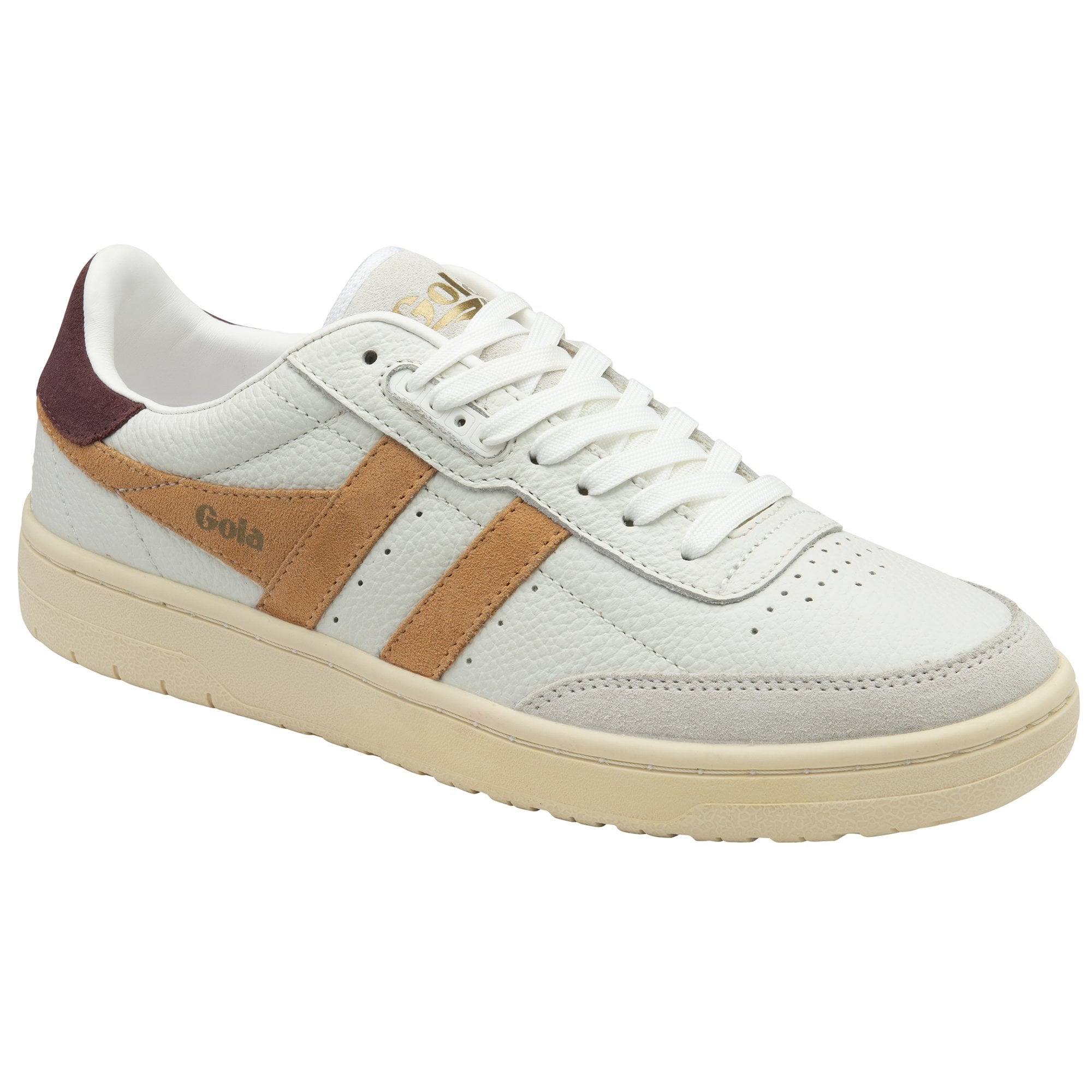 gola-falcon-sneaker-f-r-damen-court-sneaker-wei-lachs-windsorweinrot-leder image 2