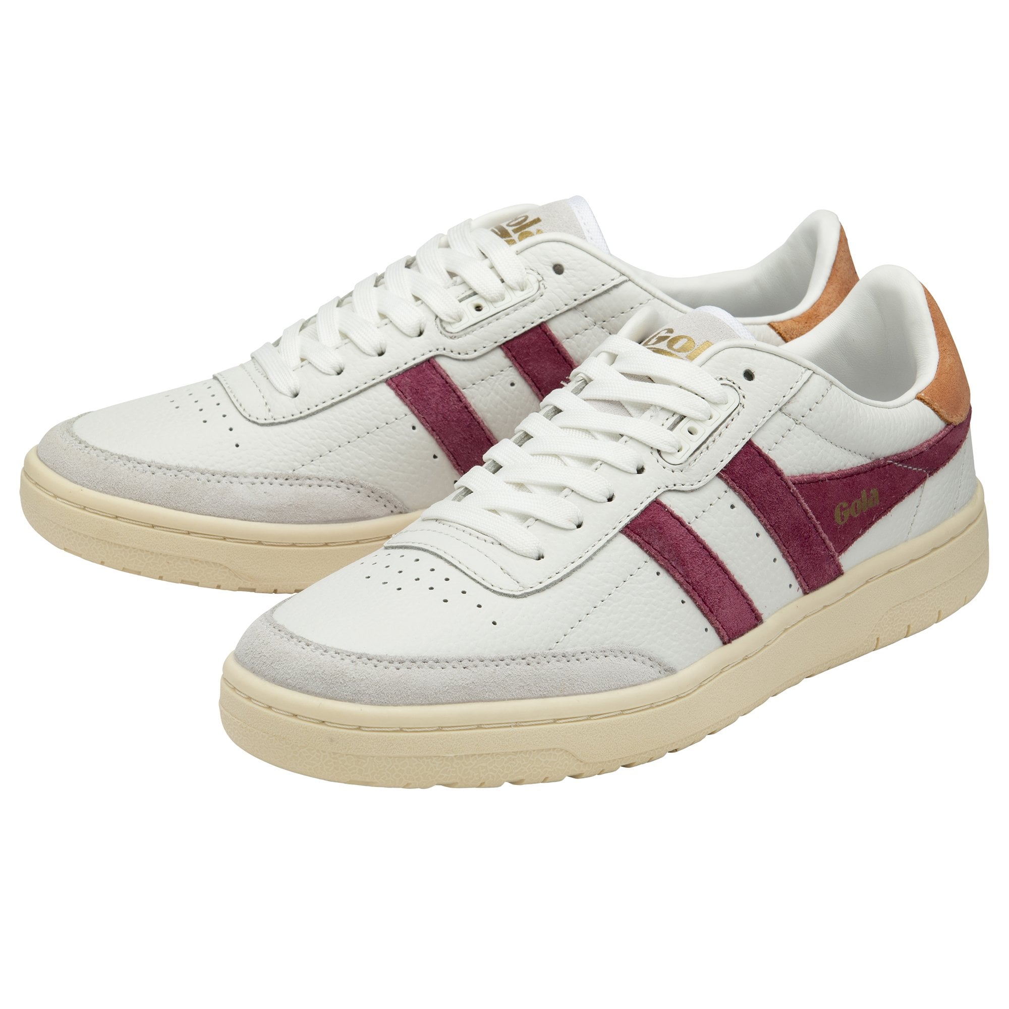 gola-falcon-sneaker-f-r-damen-wei-kirschrot-leder image 3