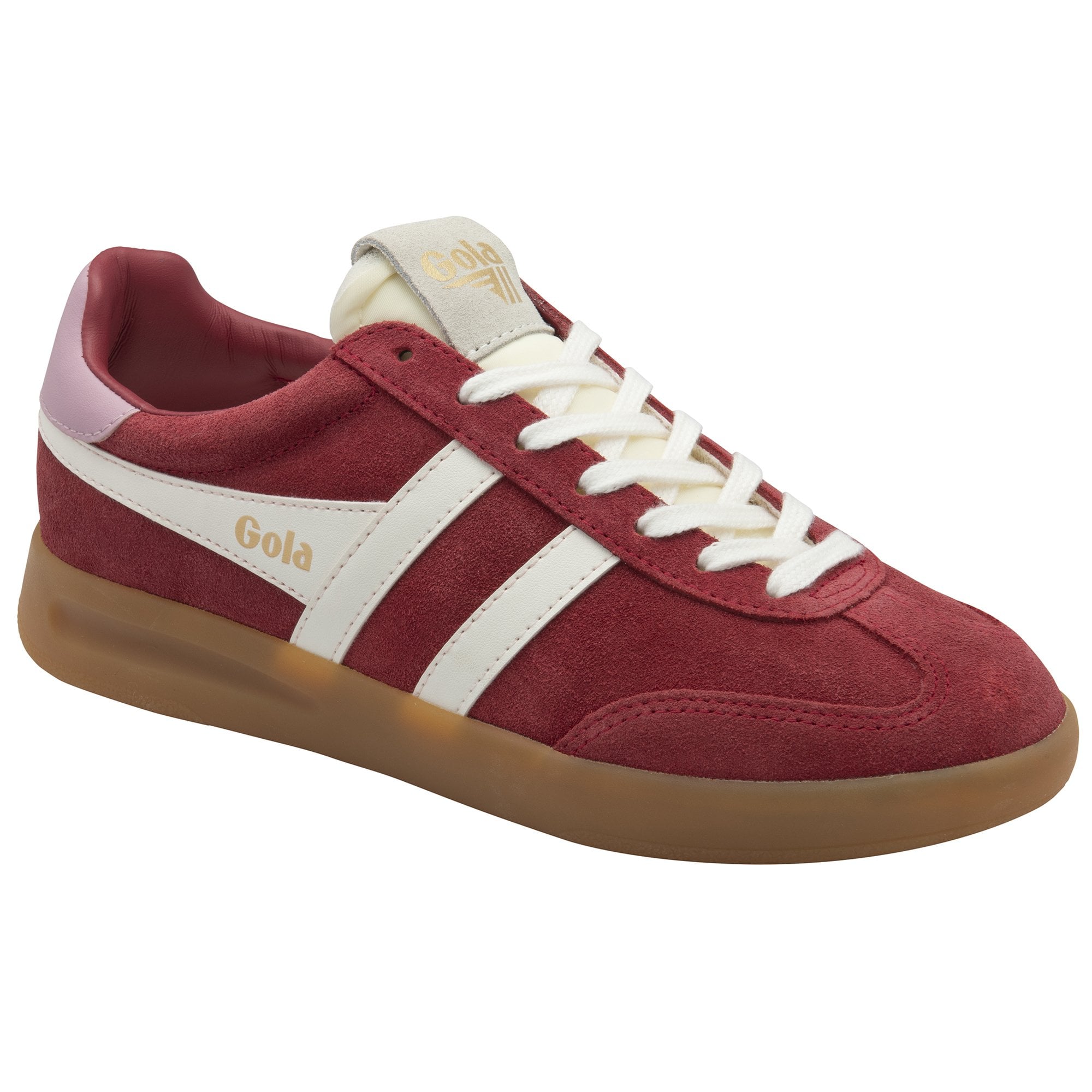 gola-cyclone-sneaker-f-r-damen-tiefrot-off-white-bonbonrosa-wildleder image 2
