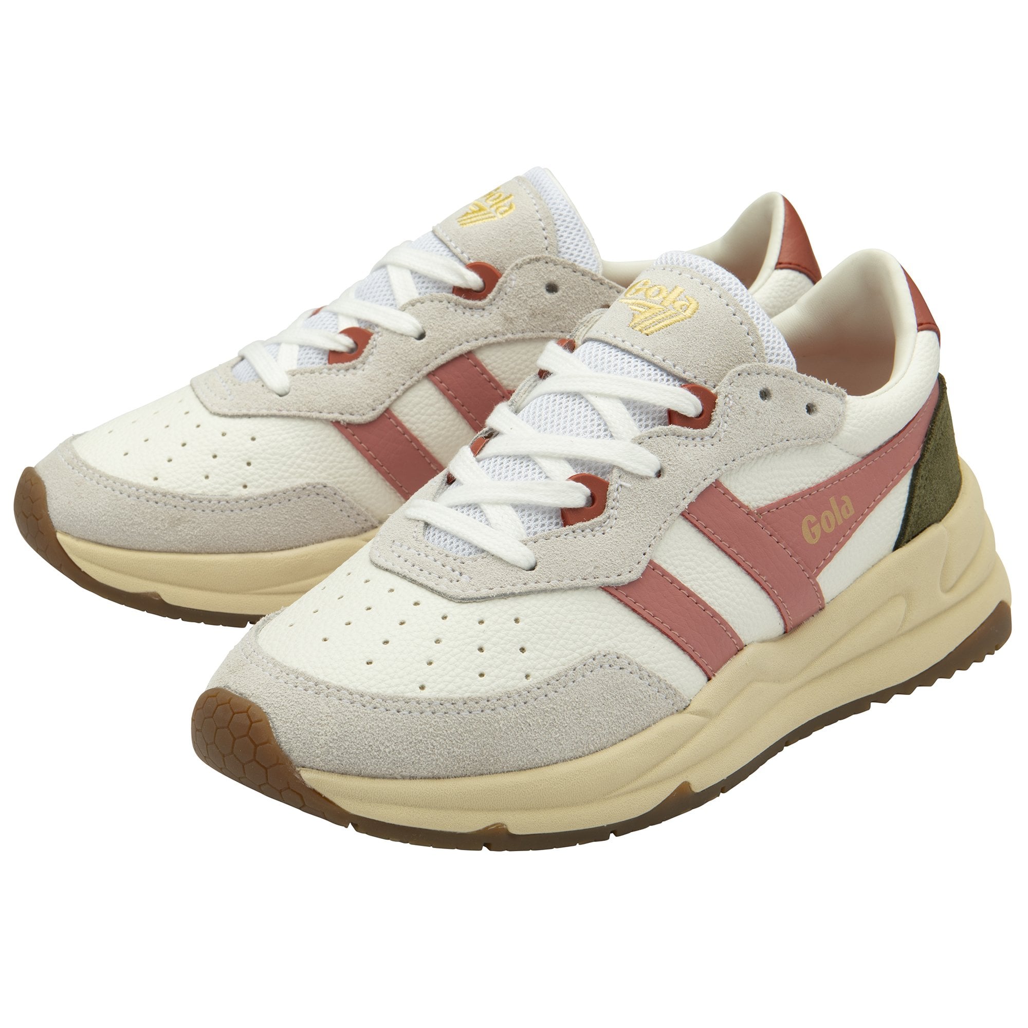 gola-saturn-damen-sneaker-wei-korallenrosa-khaki image 3