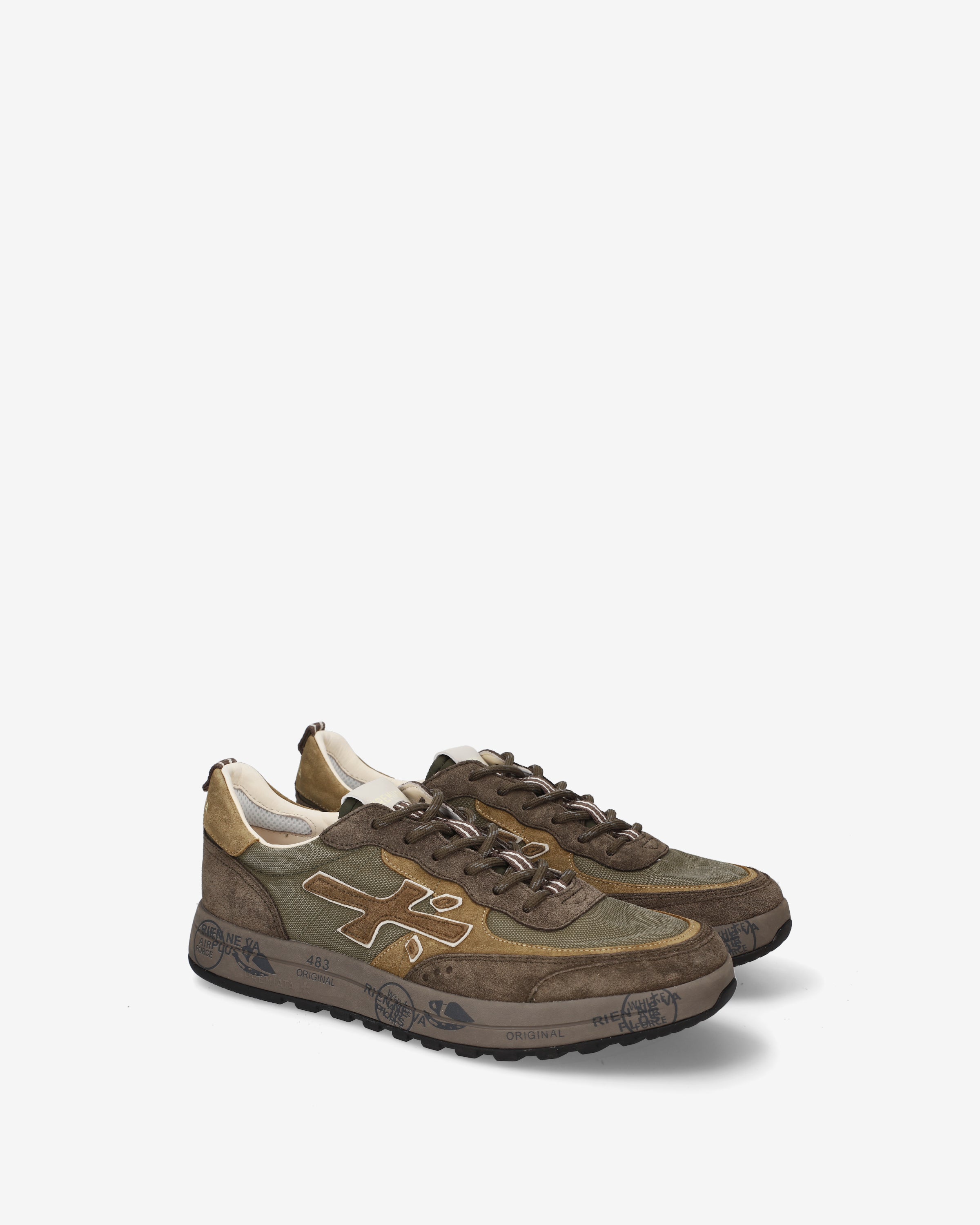 premiata-nous-8463-herren-sneaker-suede-olive-beige image 2