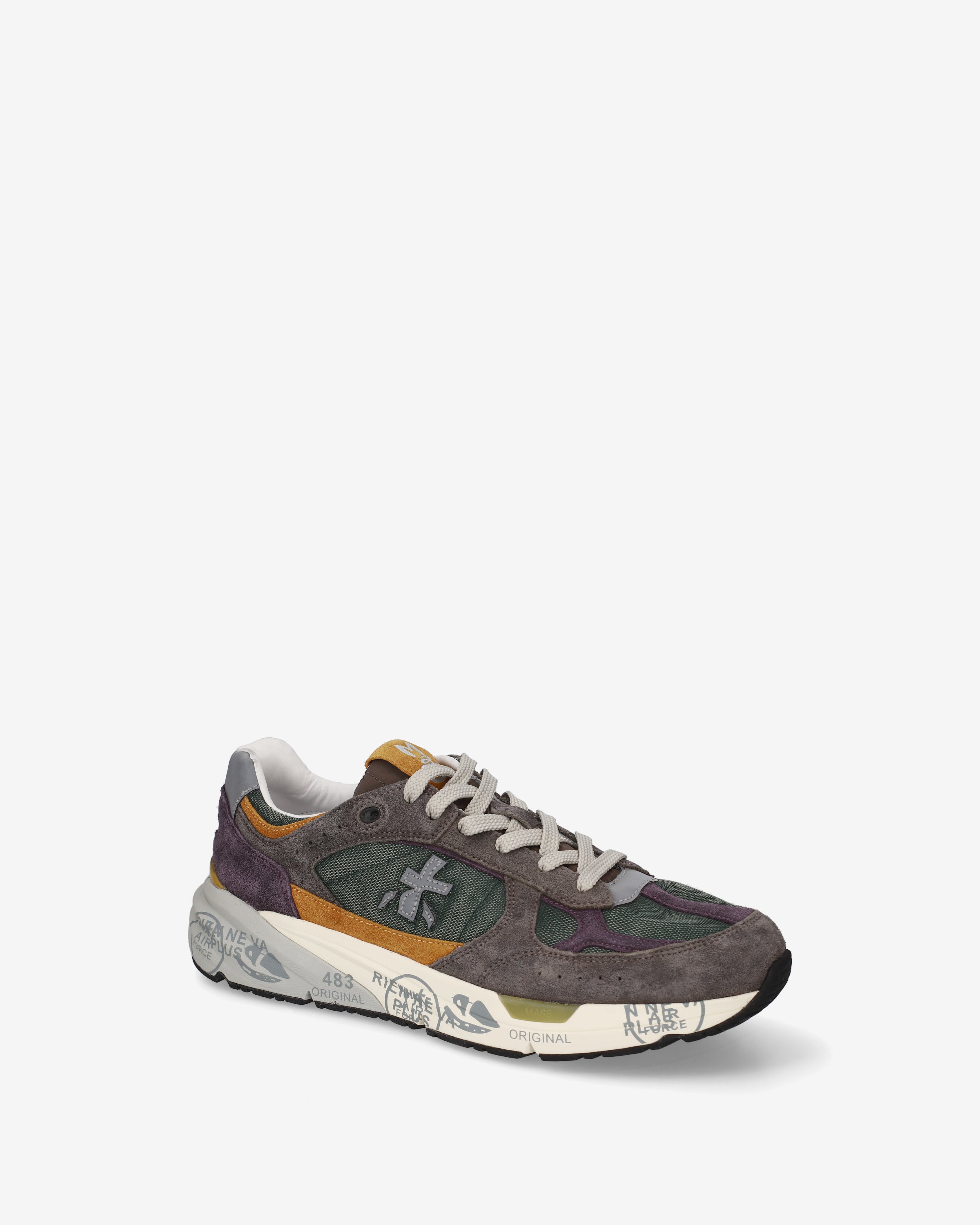 premiata-mase25-8422-herren-sneaker-olive-grau-ocker image 4