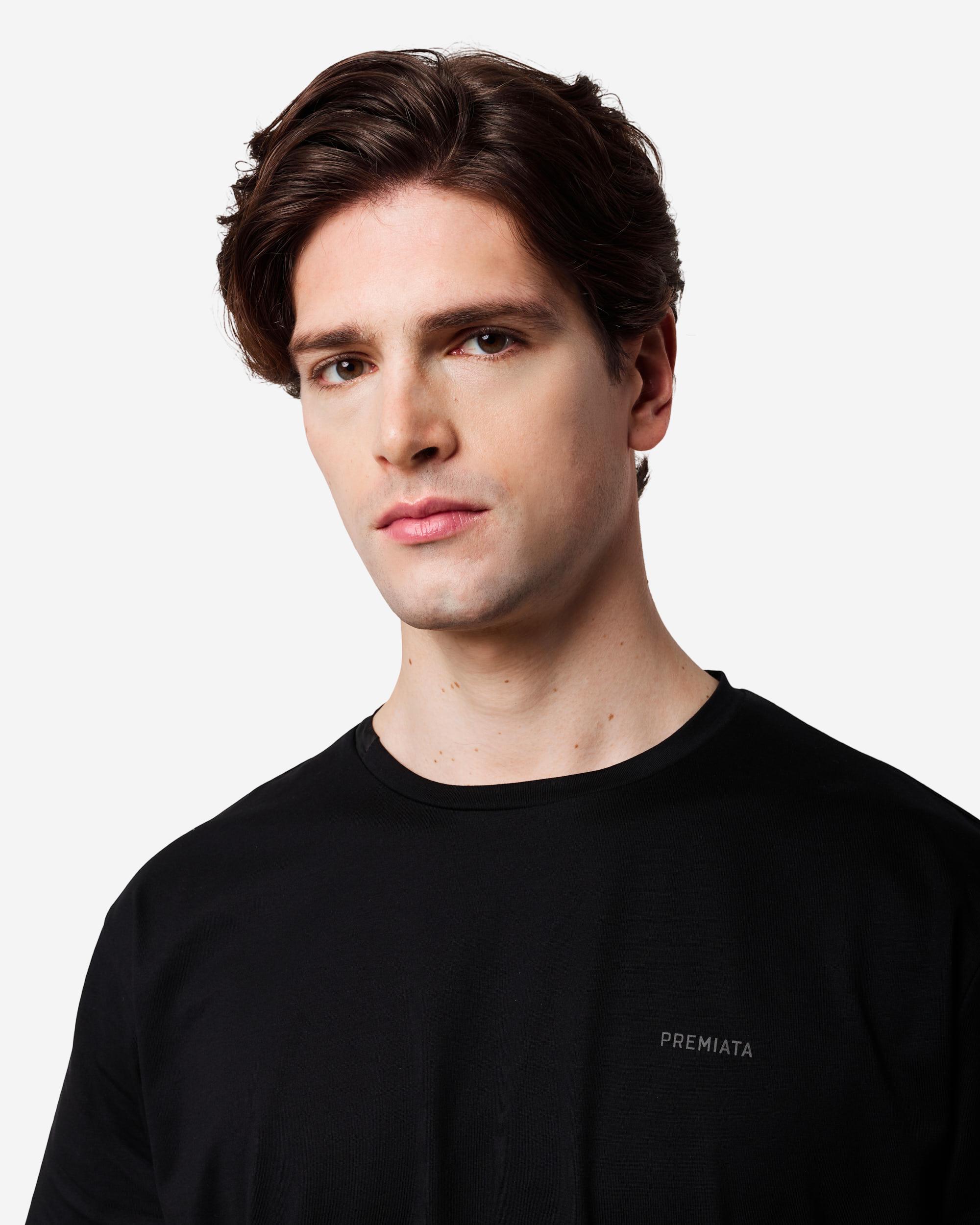 premiata-t-shirt-herren-baumwolle-nylon-schwarz-detail image 2