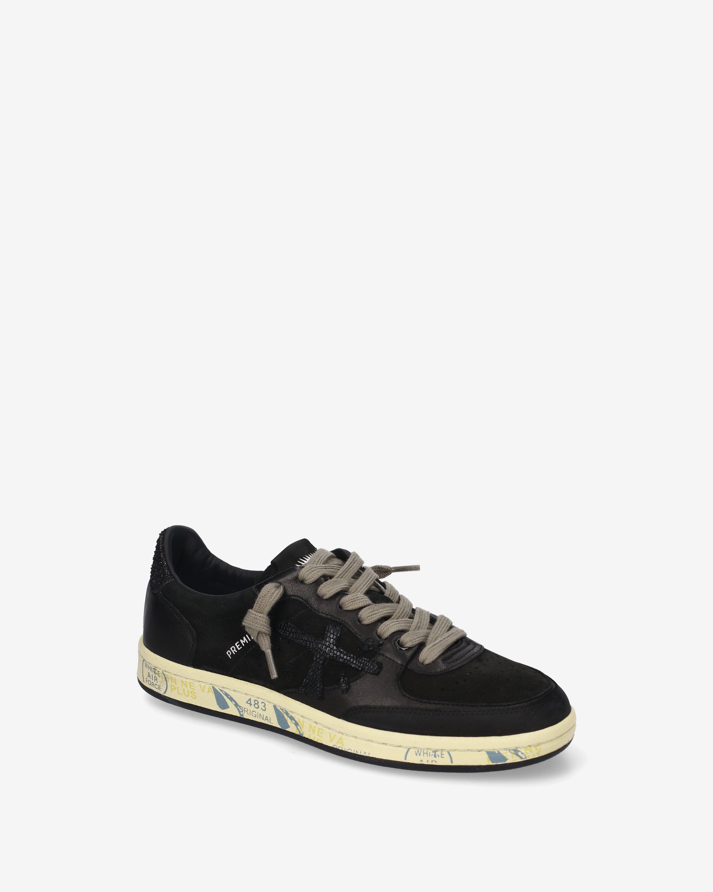 premiata-bskt-clayd-8696-damen-sneaker-leder-schwarz-glitter image 4