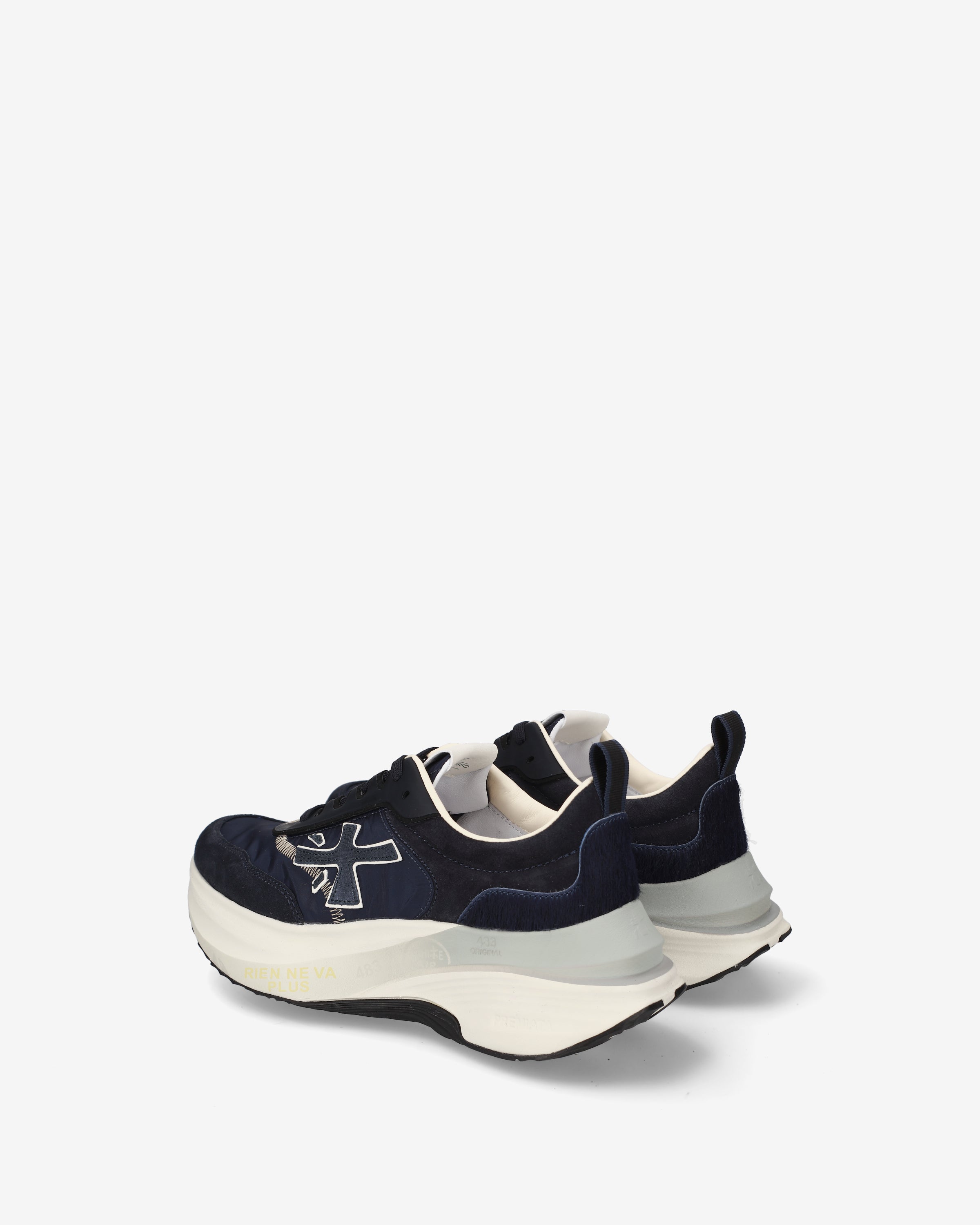 premiata-hill-8686-sneaker-damen-navyblau-leder-maxi-sohle image 5