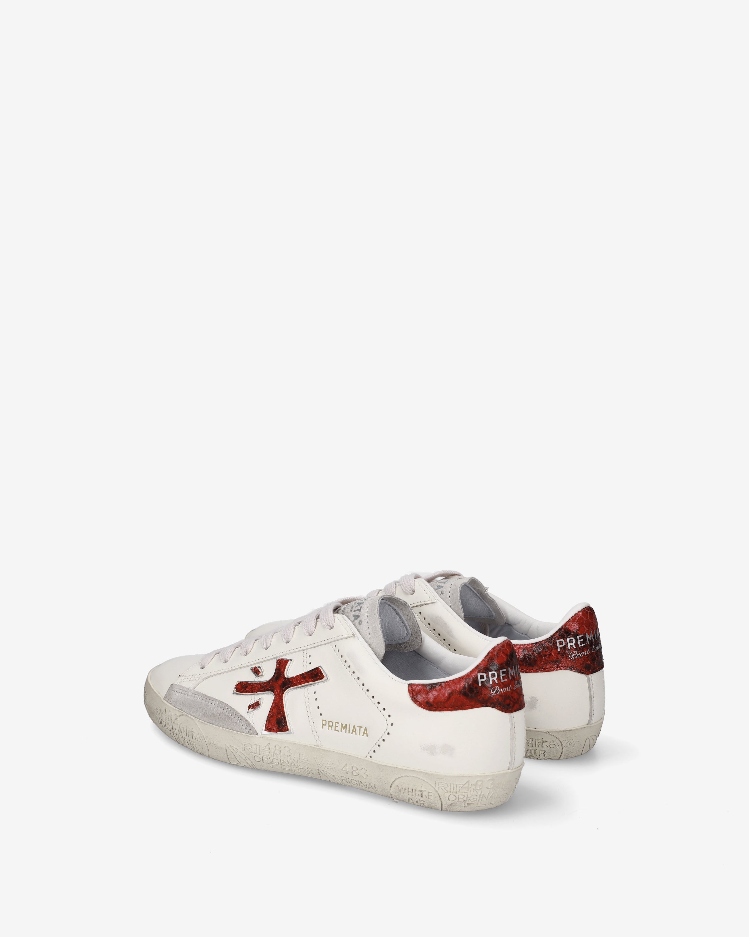 premiata-stevend-8481-damen-sneaker-panna-rot-python image 5