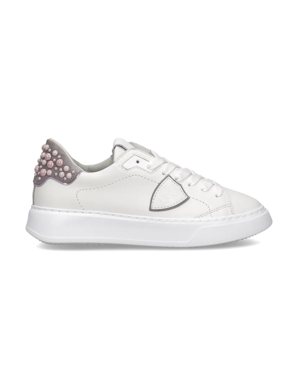 philippe-model-temple-sneaker-damen-wei-rosa-mit-perlen image 1