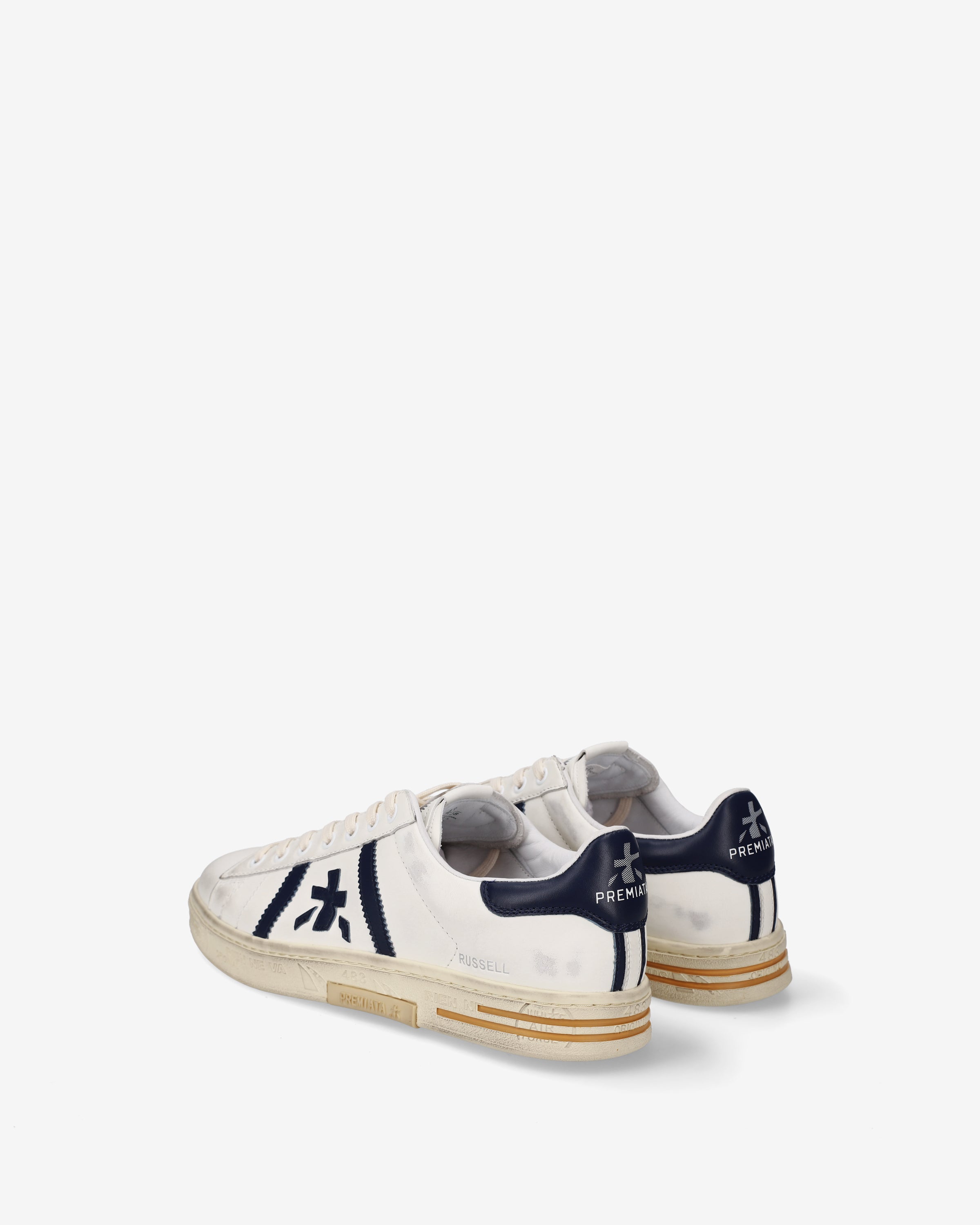 premiata-russell-8028-sneaker-wei-navy-used-look-2cm-sohle image 5