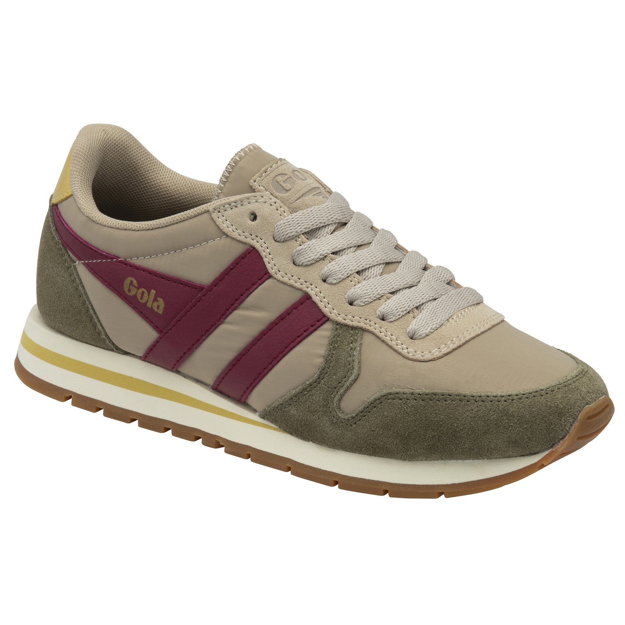 gola-daytona-chute-damen-sneaker-beige-khaki-kirschrot image 2