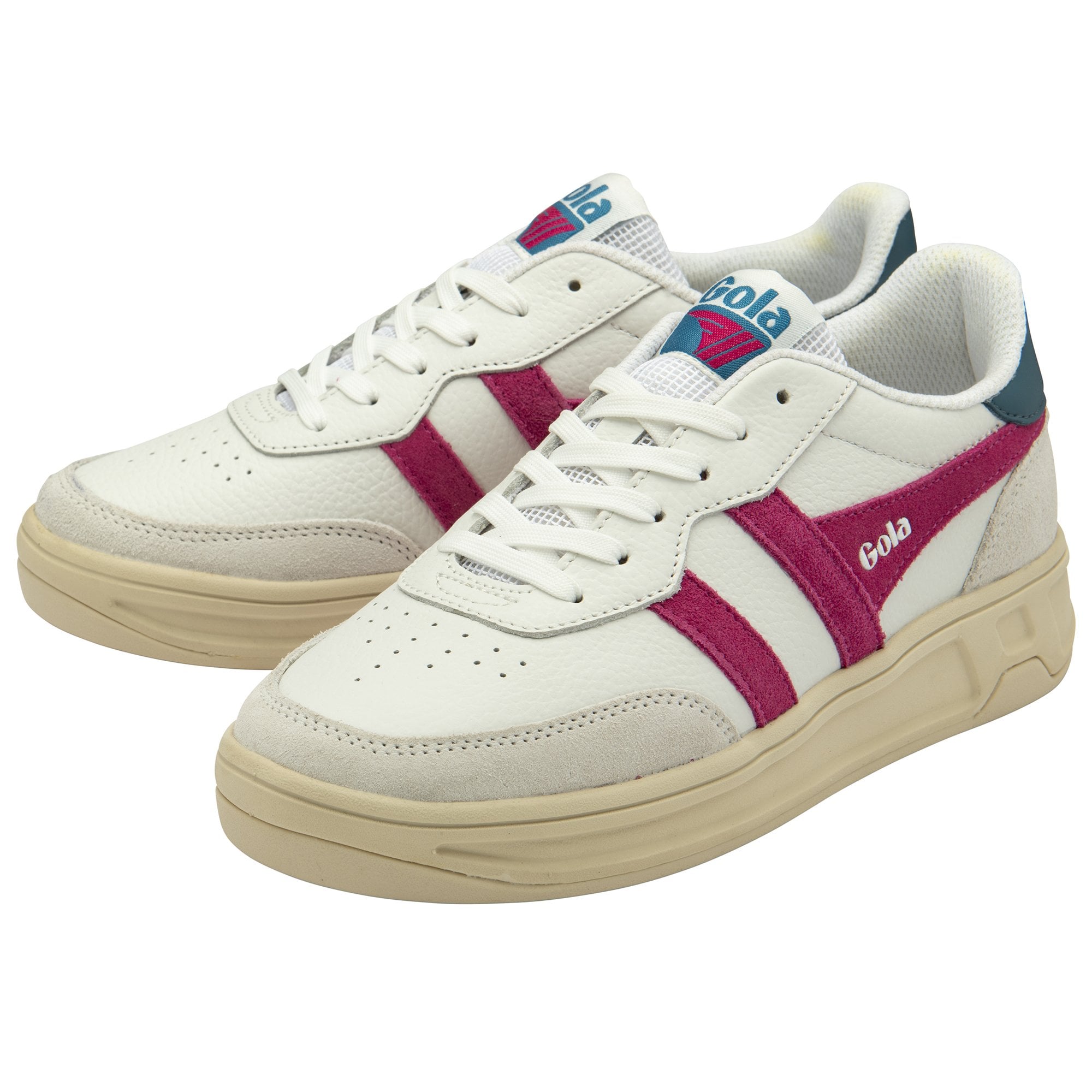 gola-topspin-damen-sneaker-wei-fuchsia-pfauenblau image 3