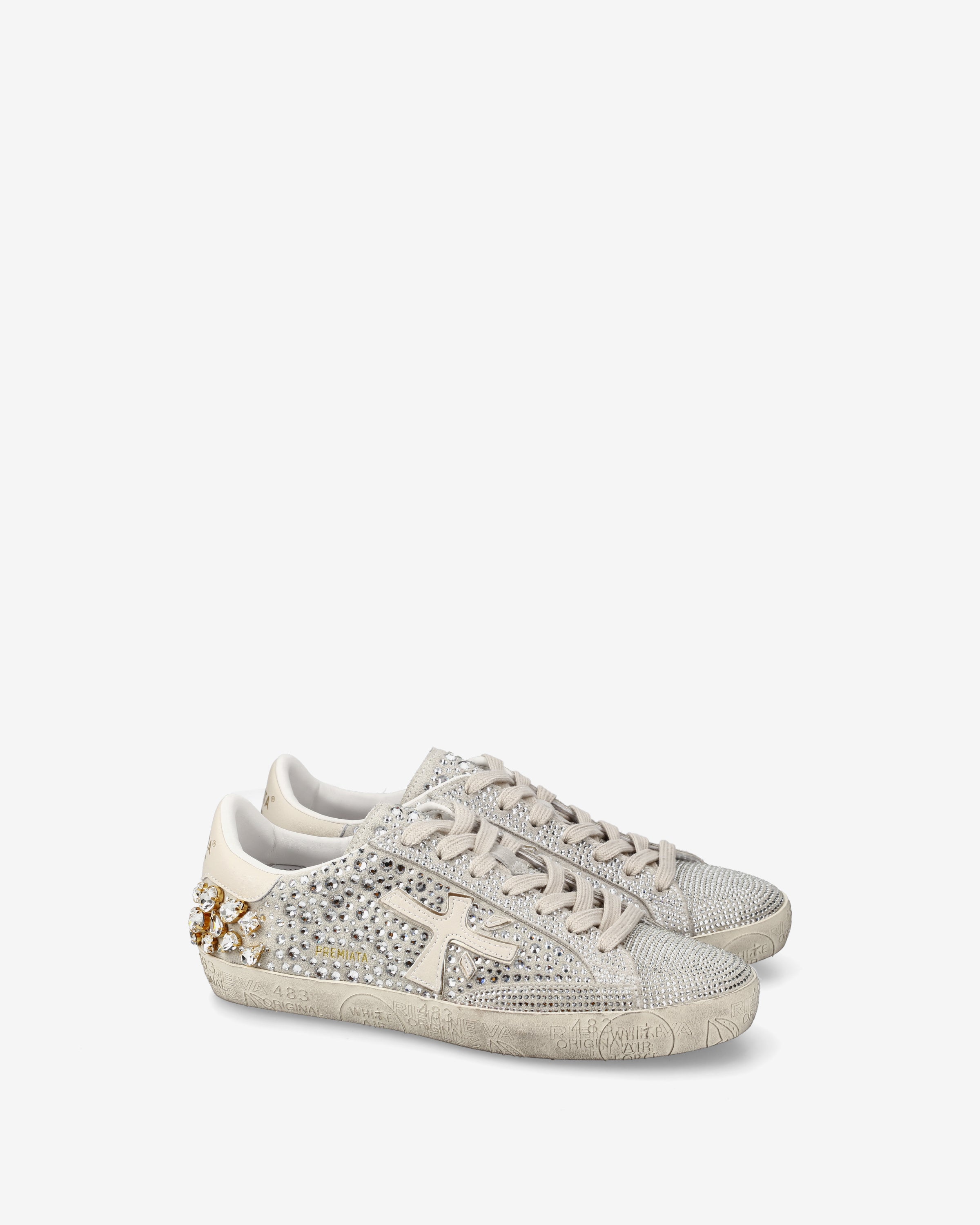 premiata-stevend-7848-sneaker-creme-silber-kristalle image 4
