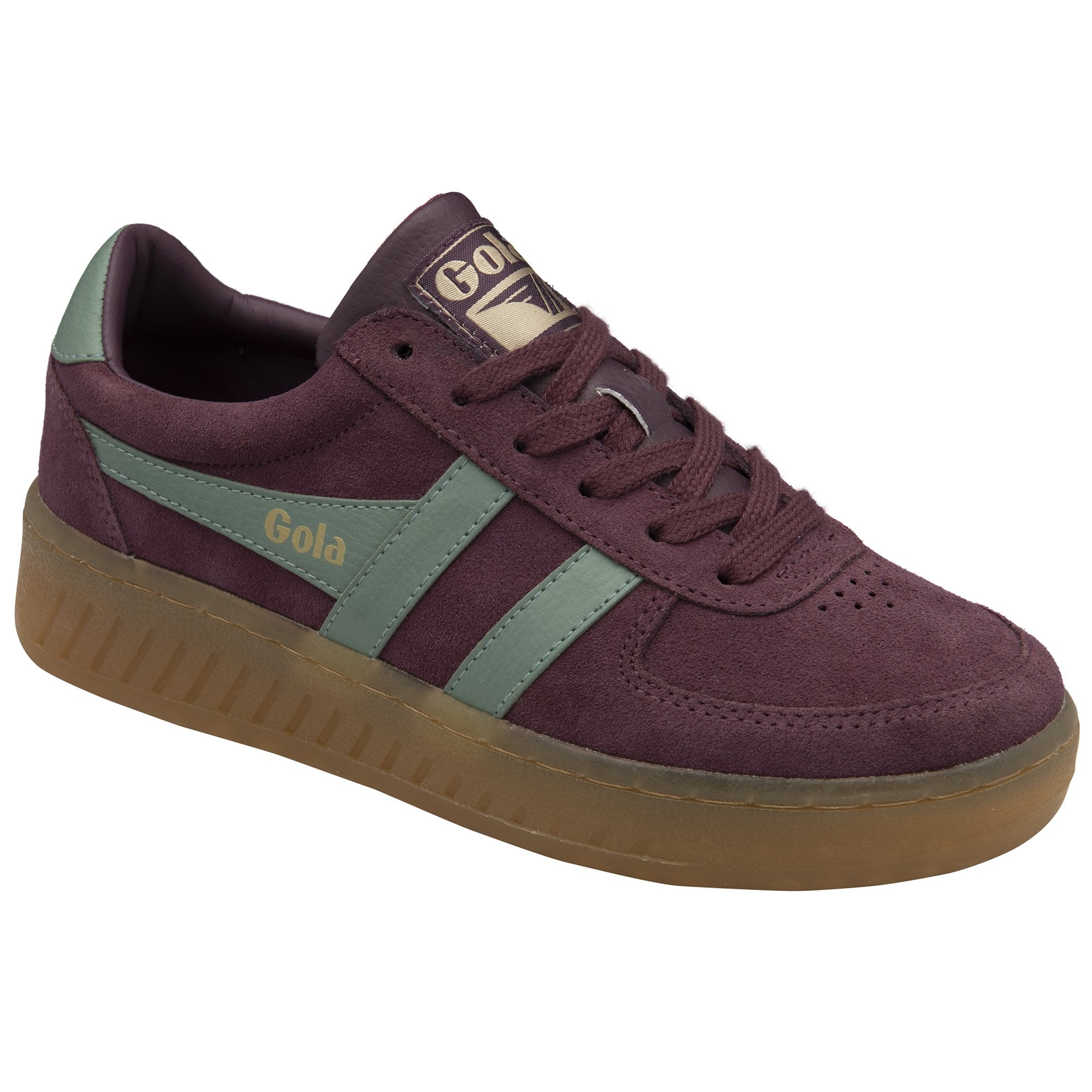 gola-grandslam-wildleder-sneaker-f-r-damen-windsor-wine-green-mist-court image 2