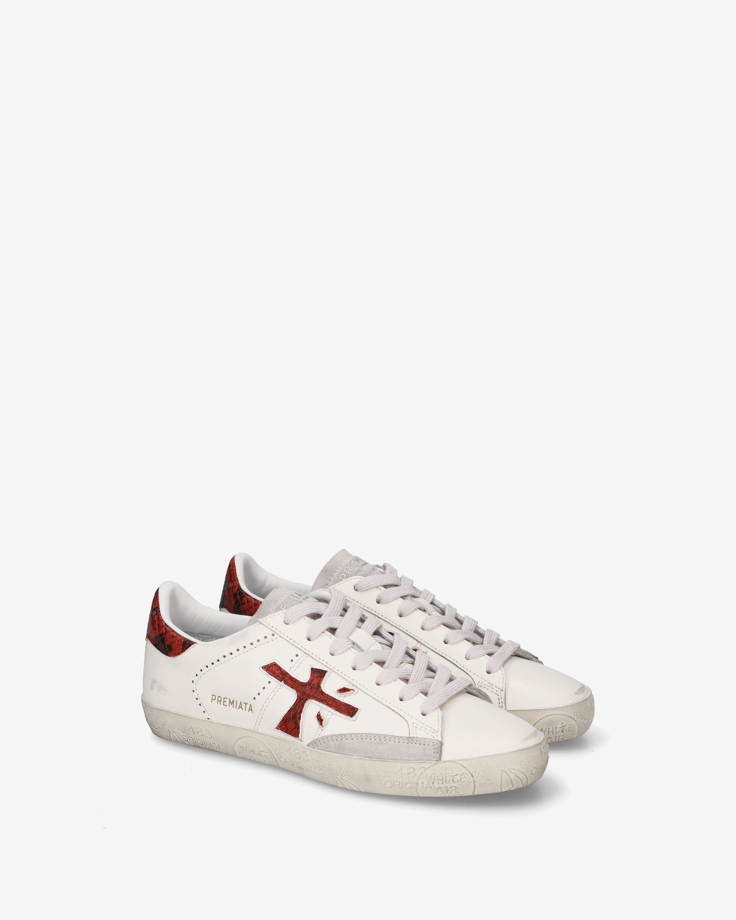 premiata-stevend-8481-damen-sneaker-panna-rot-python image 2