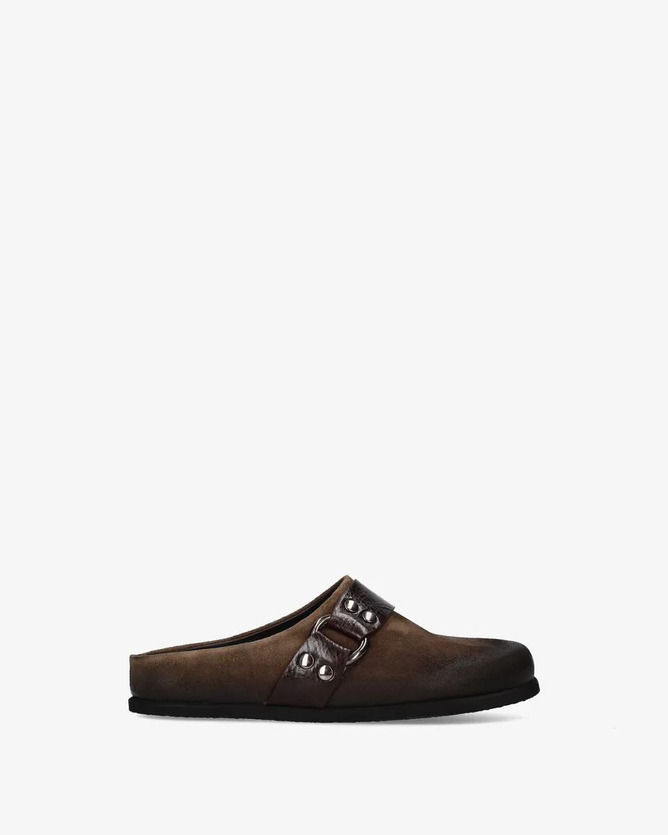 premiata-sabot-damen-mule-fango-scamosciato-leder-mit-nieten-riemen image 1