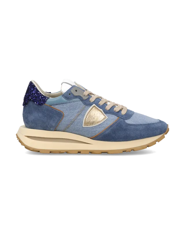 philippe-model-tropez-haute-damen-high-top-sneaker-blau-denim image 1