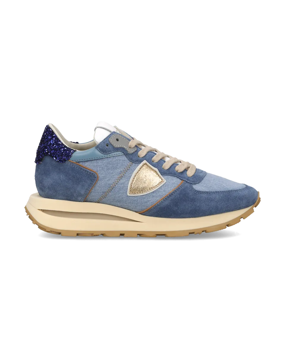 philippe-model-tropez-haute-damen-high-top-sneaker-blau-denim image 1