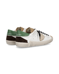 philippe-model-prsx-sneaker-herren-wei-flaschengr-n-braun image 2