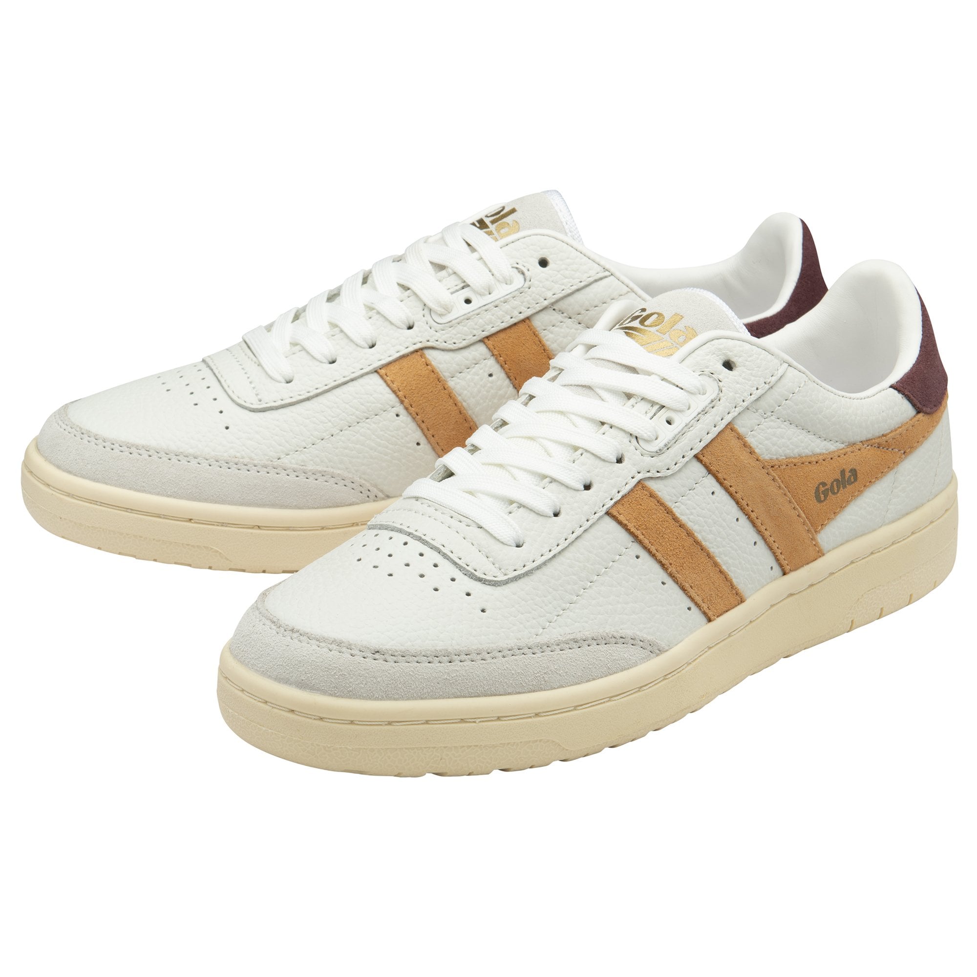 gola-falcon-sneaker-f-r-damen-court-sneaker-wei-lachs-windsorweinrot-leder image 3