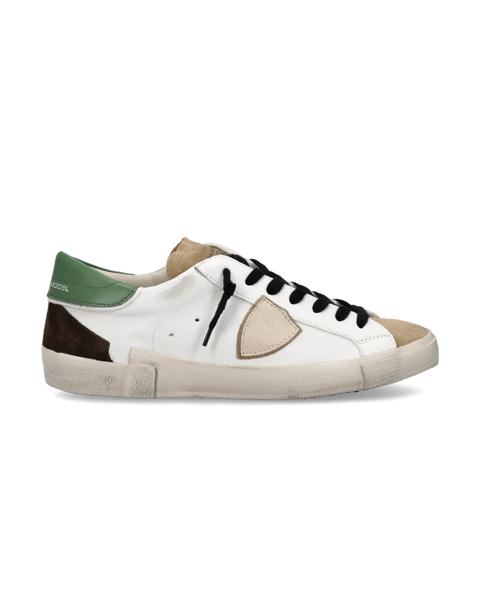 philippe-model-prsx-sneaker-herren-wei-flaschengr-n-braun image 1